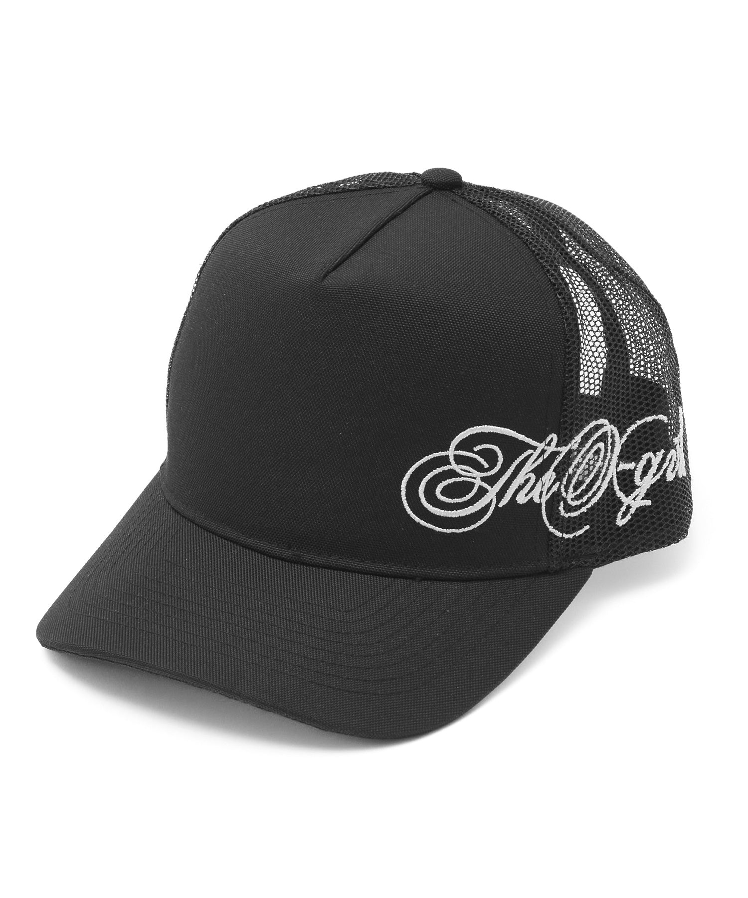 SIDE SCRIPT LOGO TRUCKER CAP