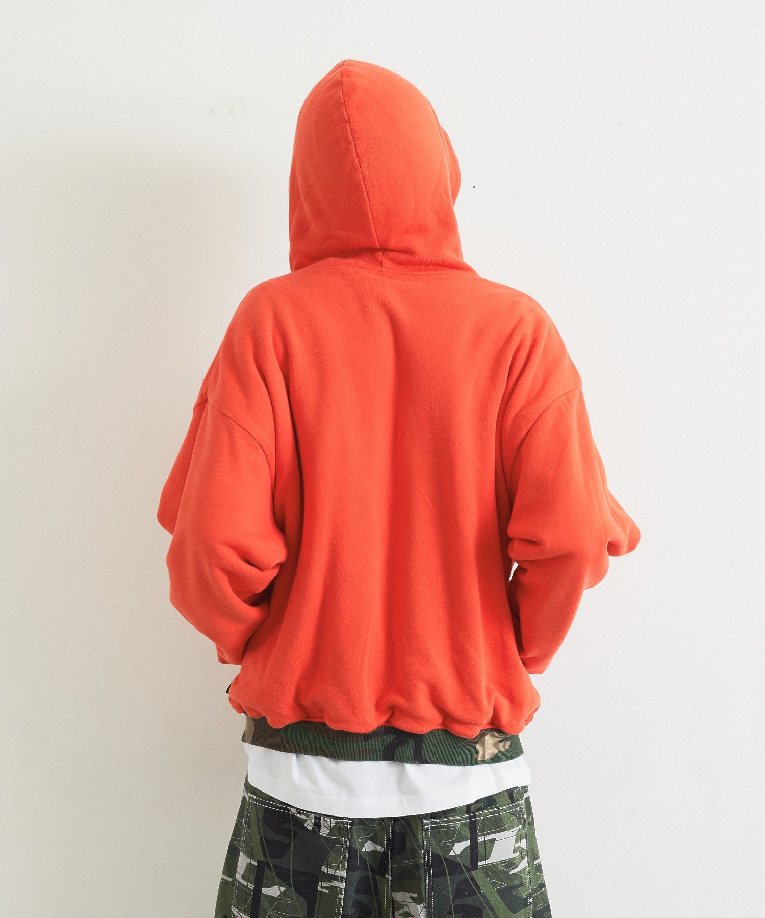 REVERSIBLE CAMO ZIP HOODED SWEATSHIRT
