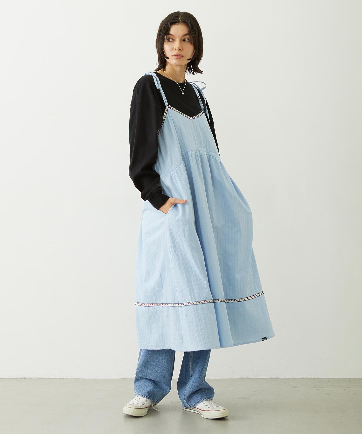 TYROLEAN TAPE CAMI DRESS