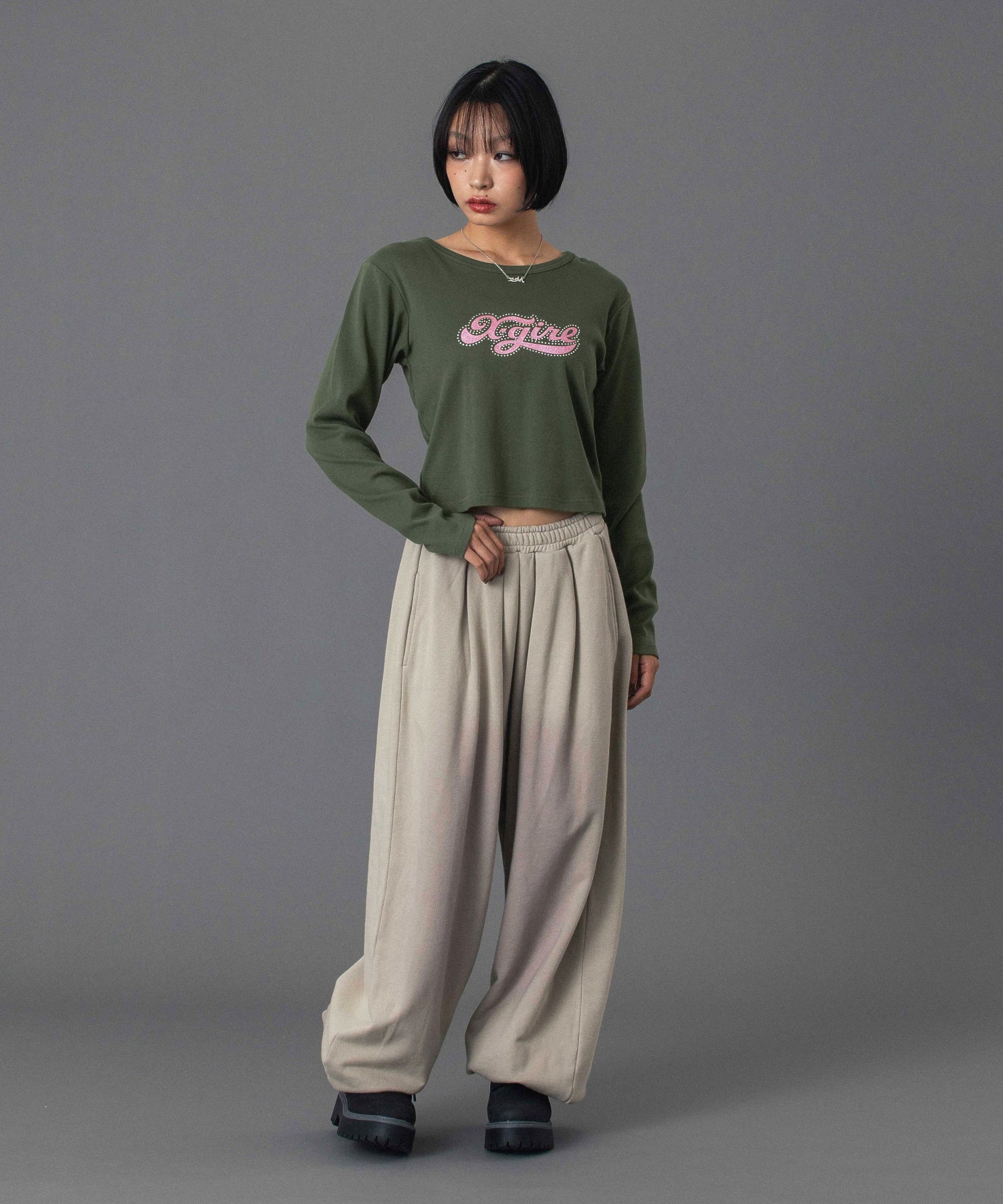 SPRAY PRINT BALLOON SWEAT PANTS