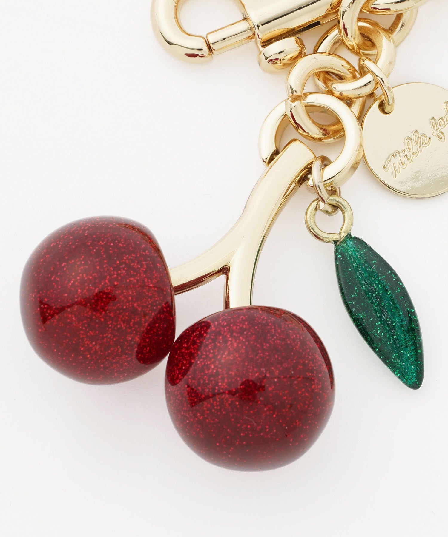 GLITTER CHERRY  KEYCHAIN