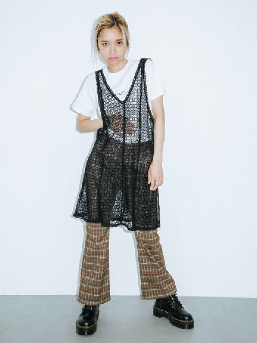 CLASSIC COLOR PLAID FLARE PANTS X-girl