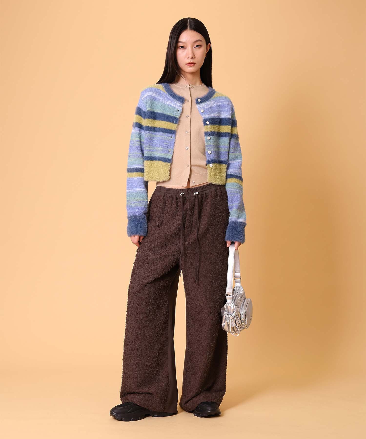 マルチボーダーシャギーカーディガン