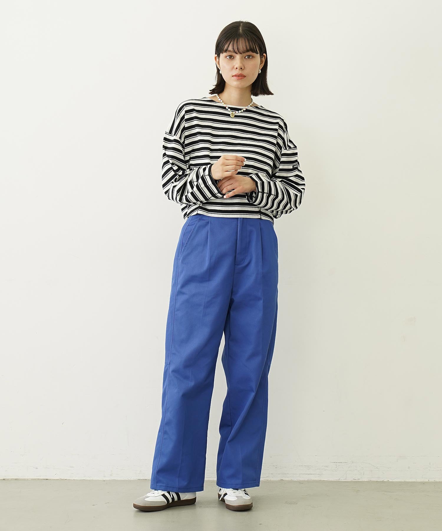 TUCK STRIPE L/S TOP