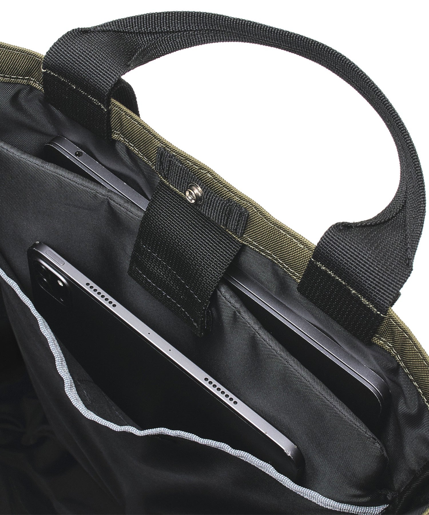 Grid 2-Way Tote Bag - Olive