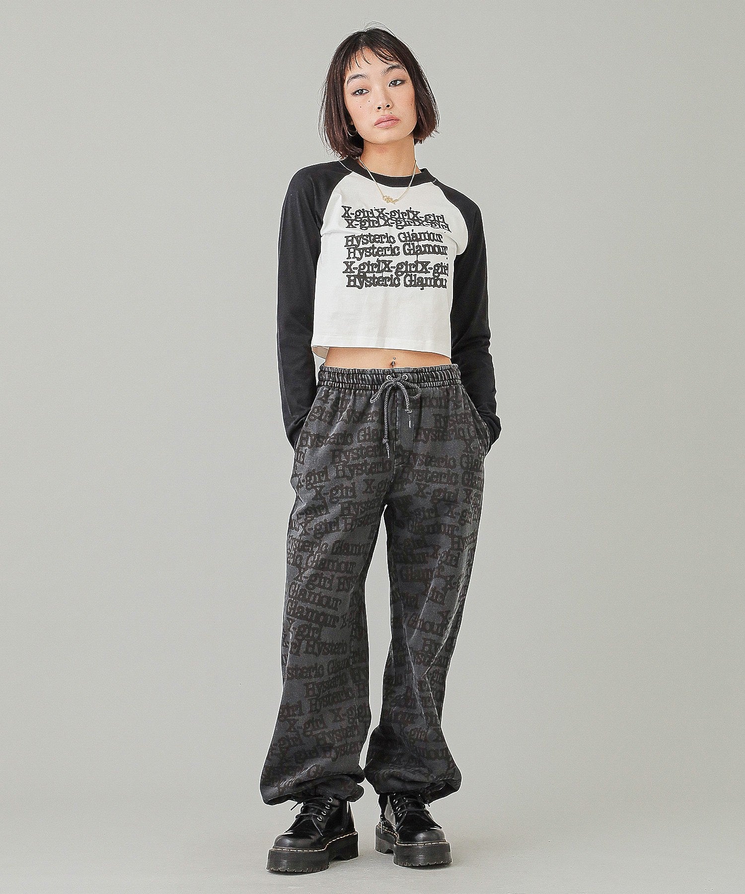 X-girl x HYSTERIC GLAMOUR L/S RAGLAN COMPACT TOP