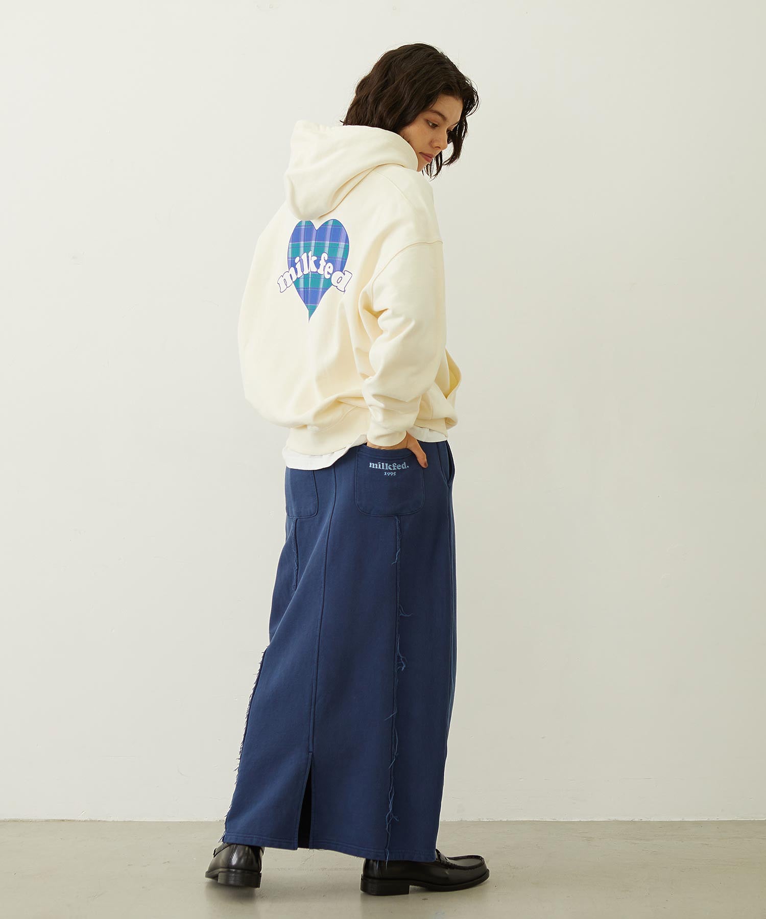 PLAID HEART SWEAT HOODIE