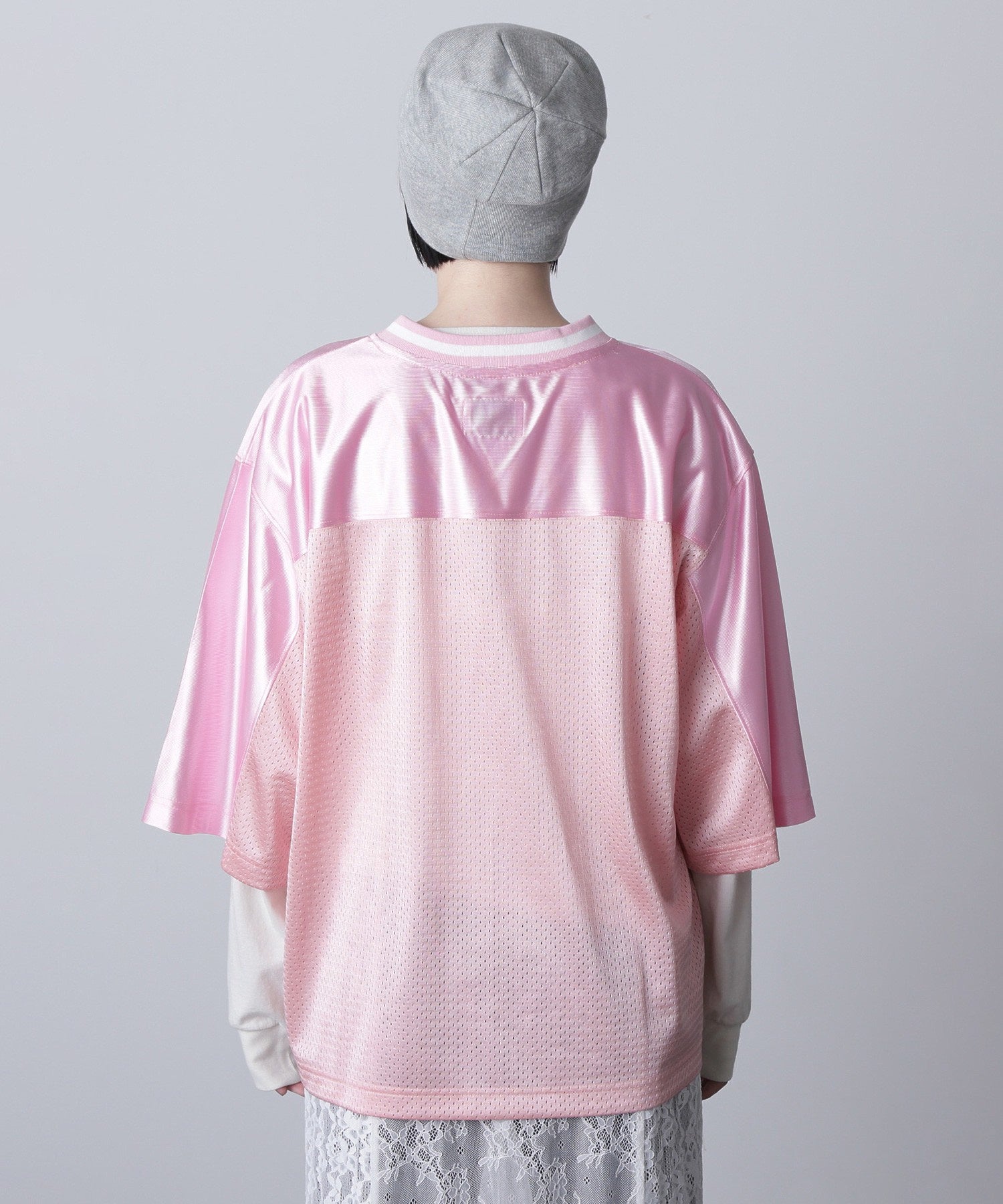 OKIRAKU×ROSE BUD/メッシュフットボールT