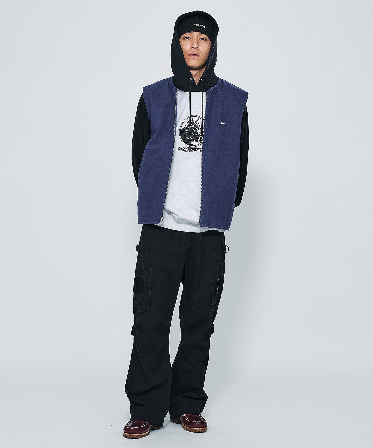 MODEL 身長178cm / 着用サイズ：Lサイズ ※商品の色味の目安は、商品単体の画像をご参照ください。