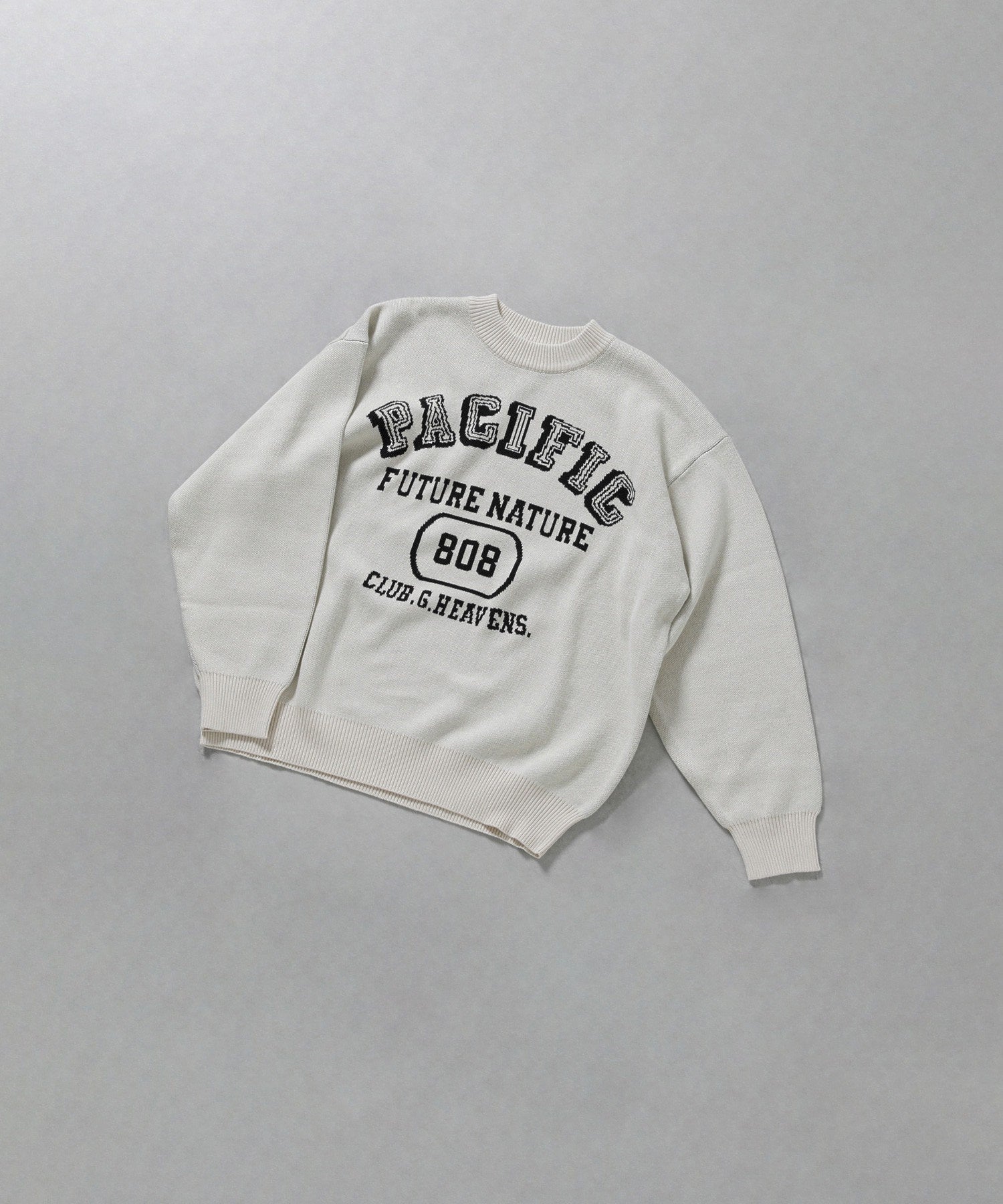 GENE HEAVENS/カレッジライクロゴ ジャカードニット