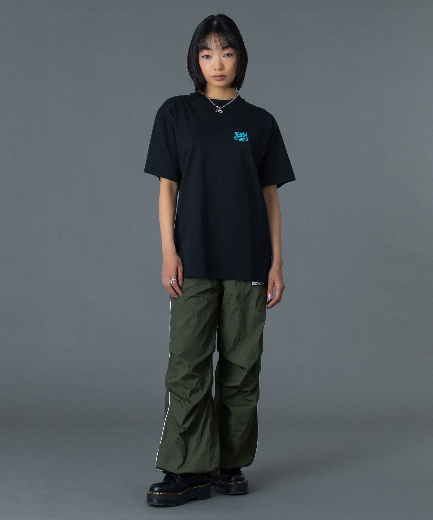 FACE LABEL TRACK PANTS