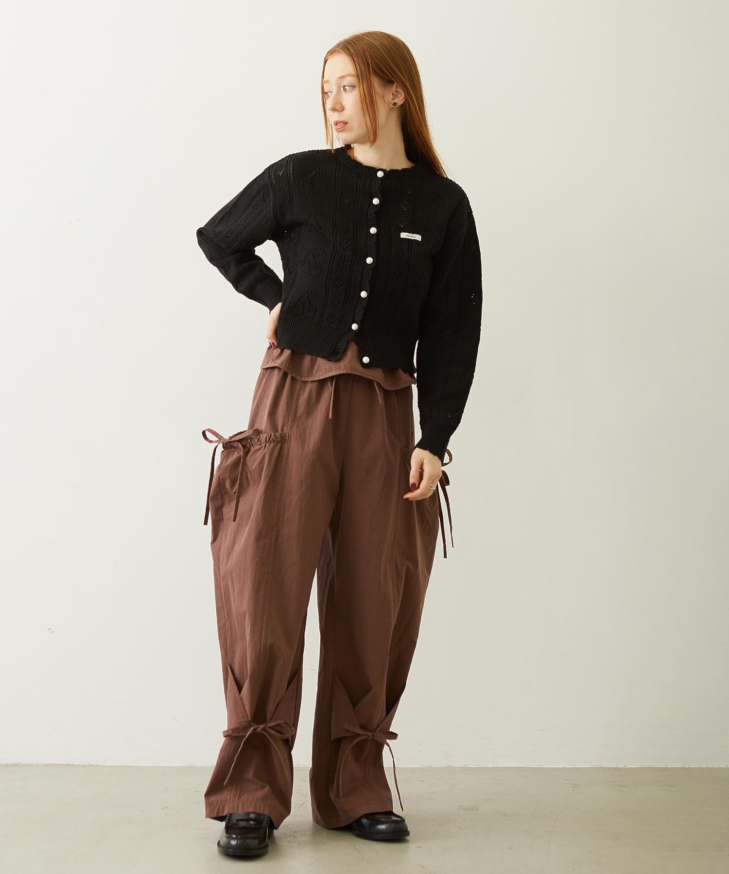 CHERRY OPEN KNIT CARDIGAN