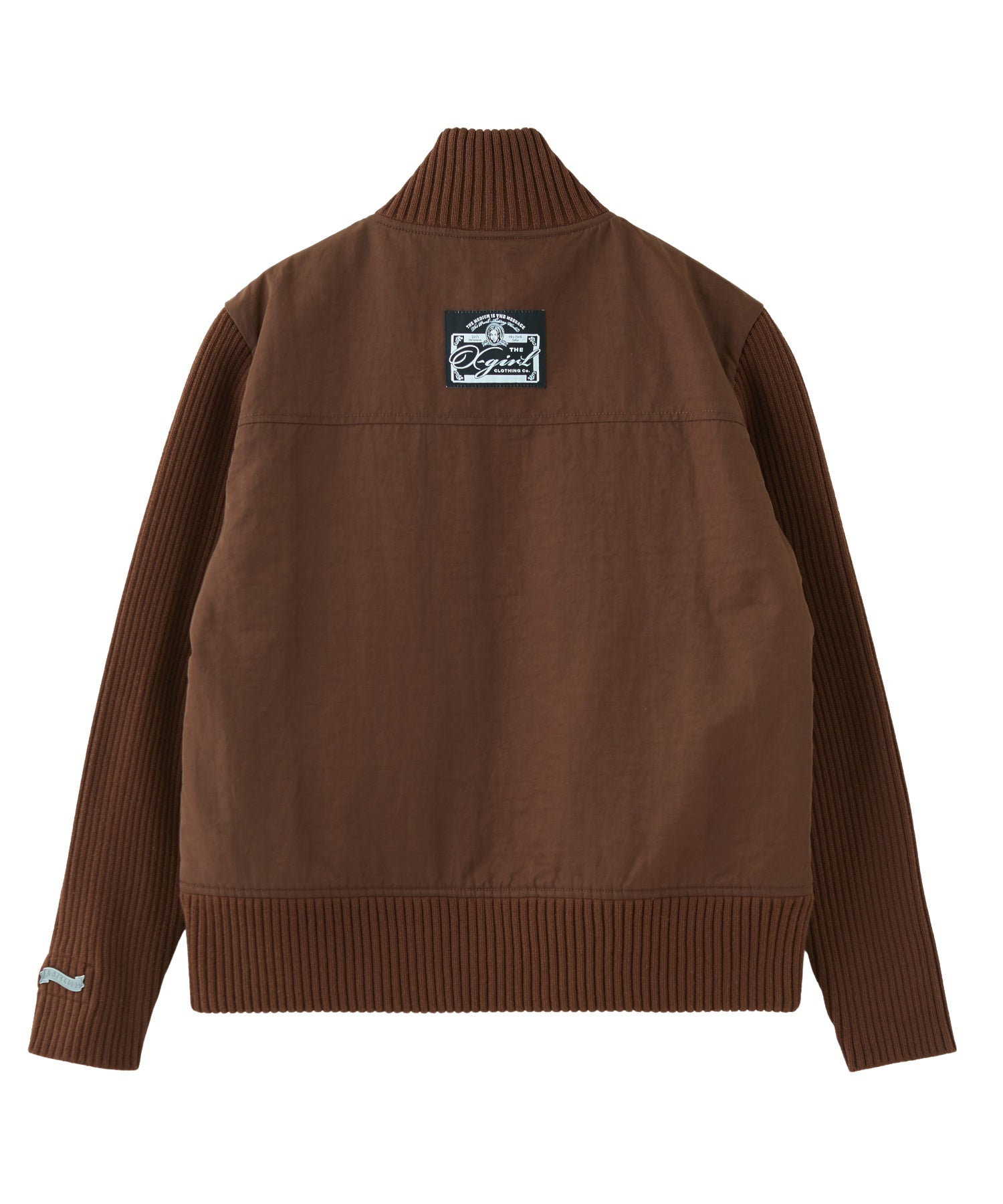 RIBBED SLEEVE WOVEN JACKET