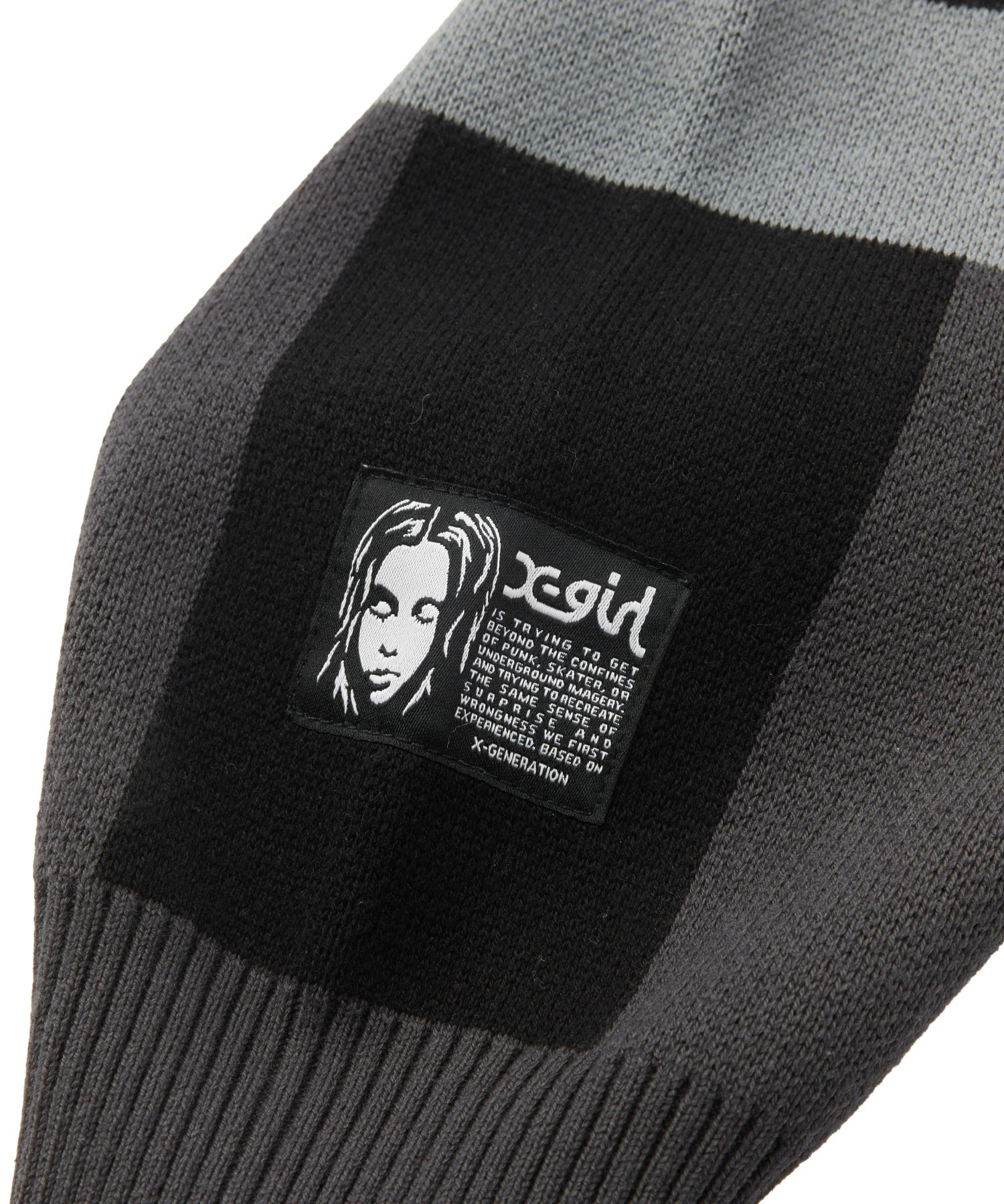 NUMBER AND LOGO JACQUARD ZIP UP KNIT TOP