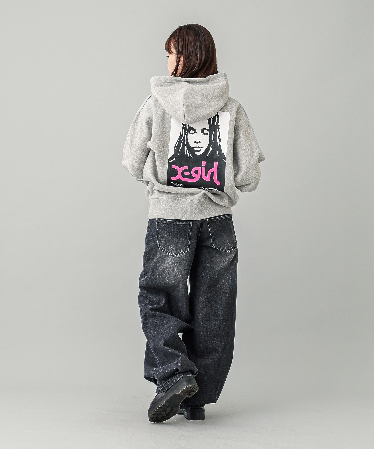 X-girl FACE POSTER SWEAT HOODIE