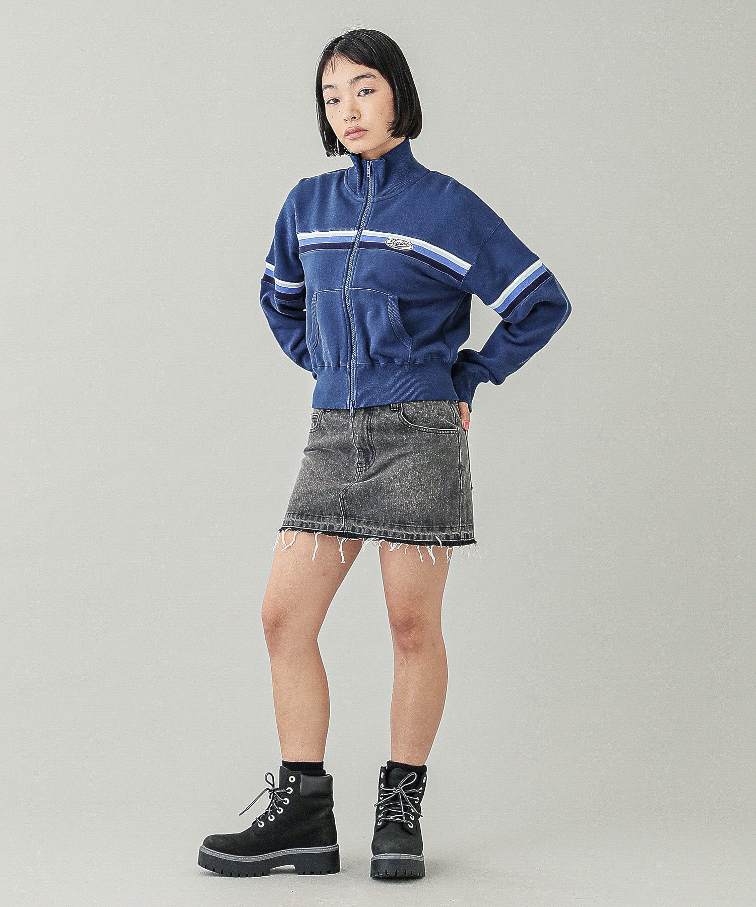 LOW RISE DENIM MINI SKIRT