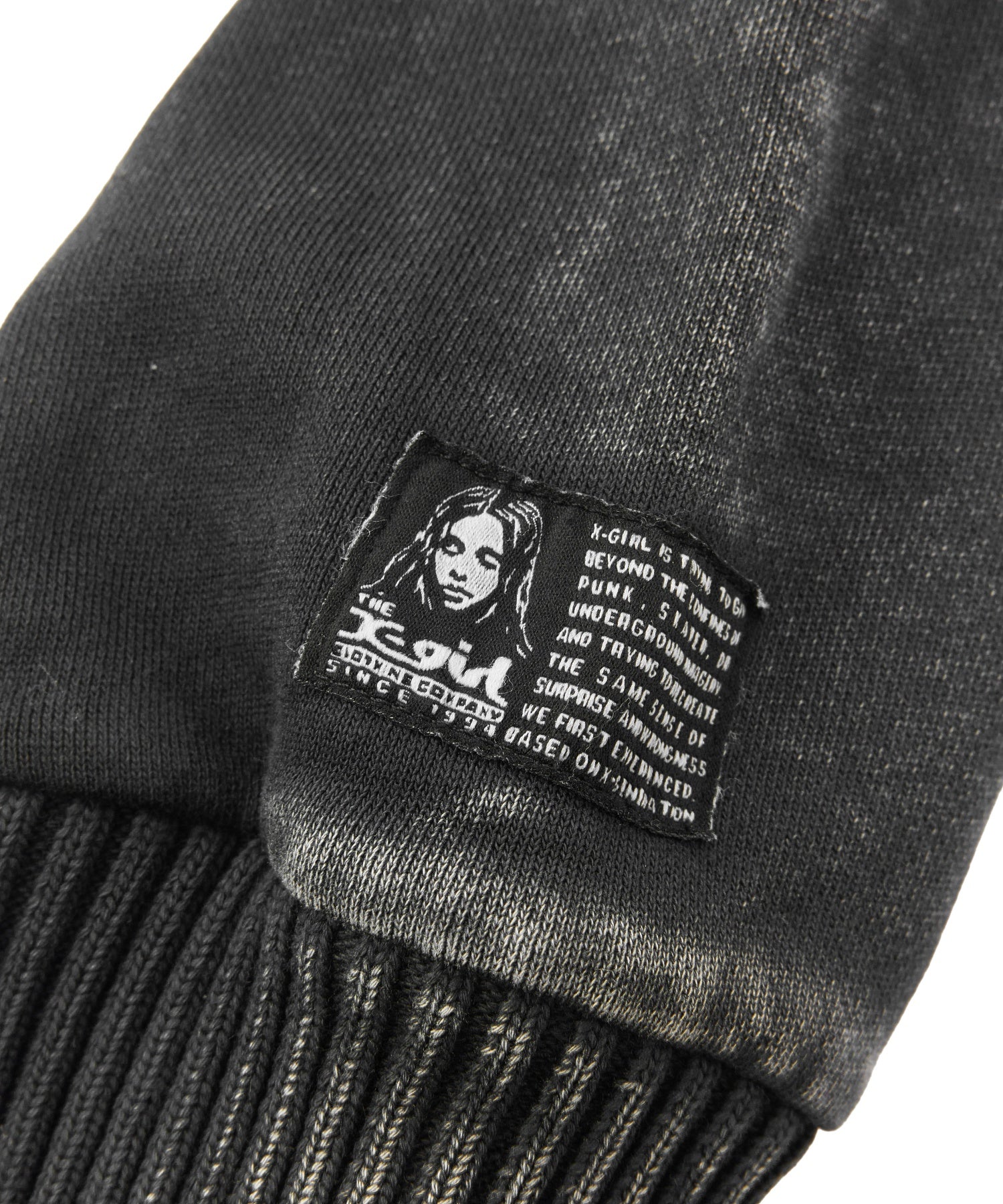 FADED SWEAT AND RIB ZIP UP COMPACT HOODIE