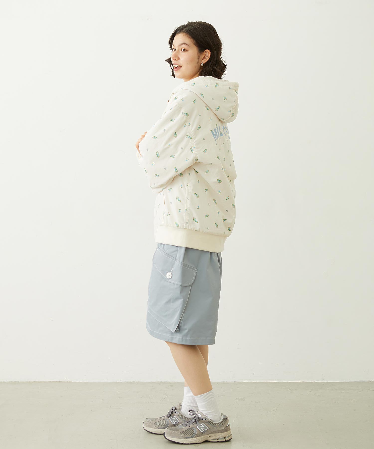 LOGO EMBROIDERED CORDUROY HOODED JACKET