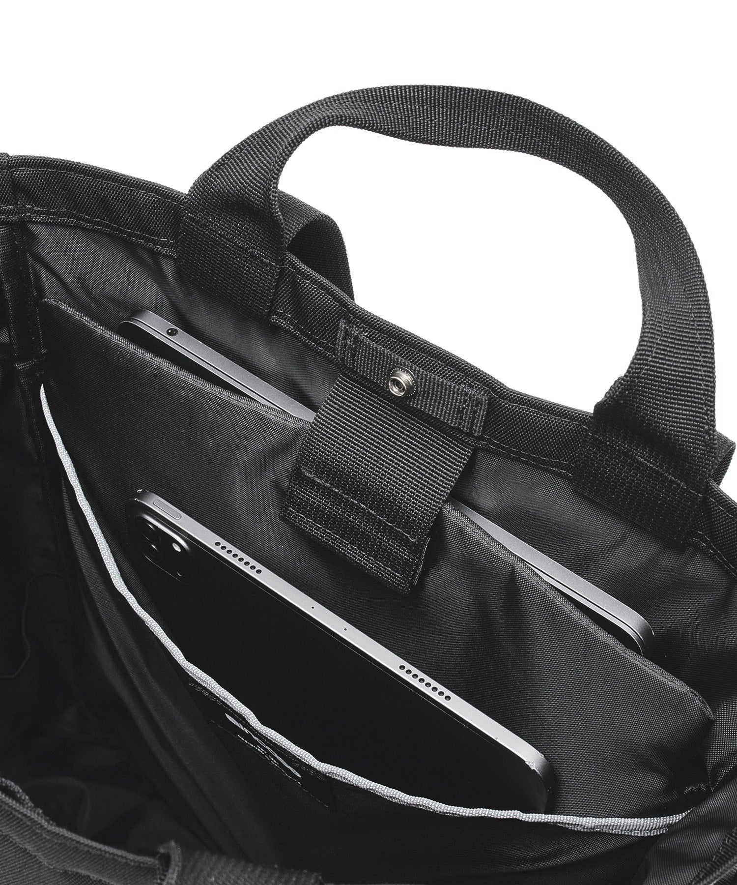 Grid 2-Way Tote Bag - Black