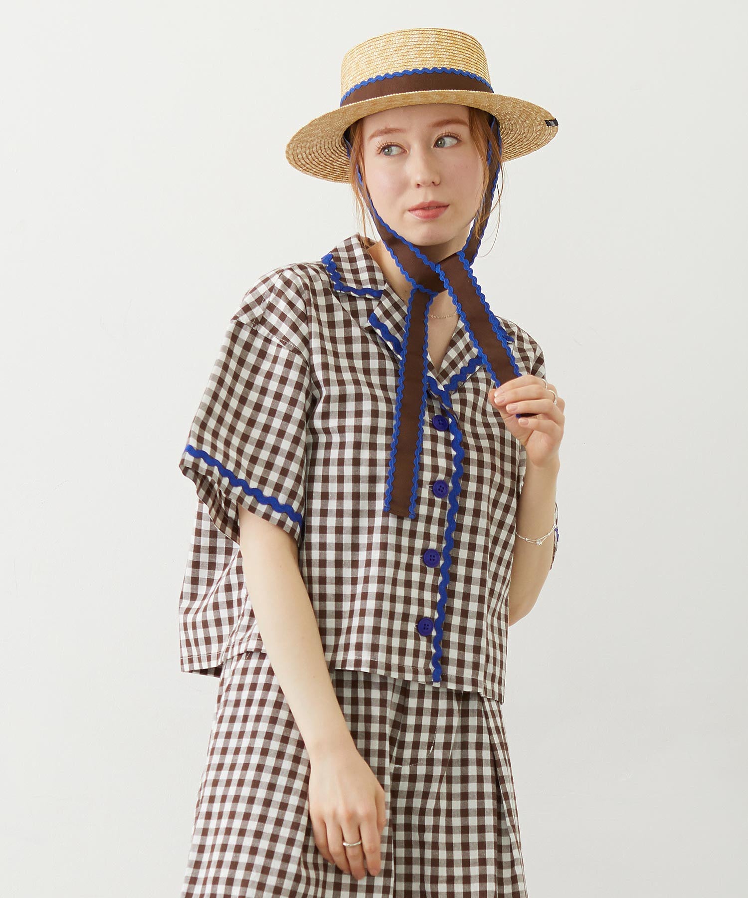 TRIMMED GINGHAM CHECK SHIRT