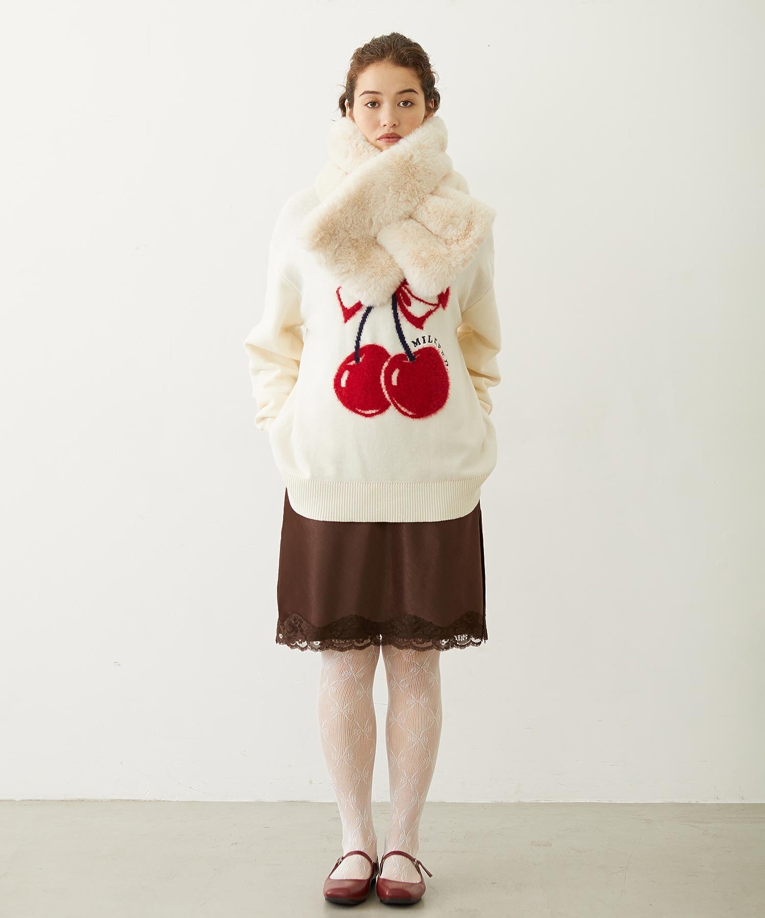 CHERRY LOGO KNIT TOP