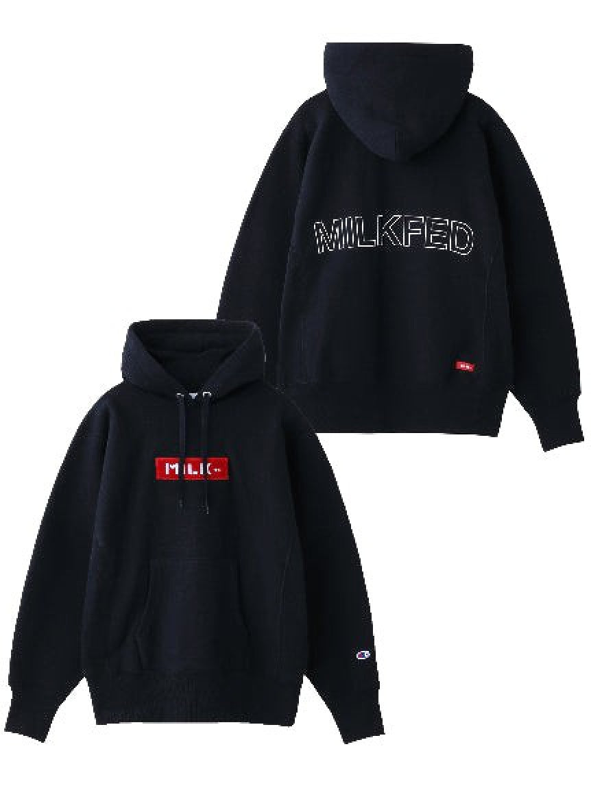MILKFED. x CHAMPION EMBROIDERY BAR PATCH HOODIE