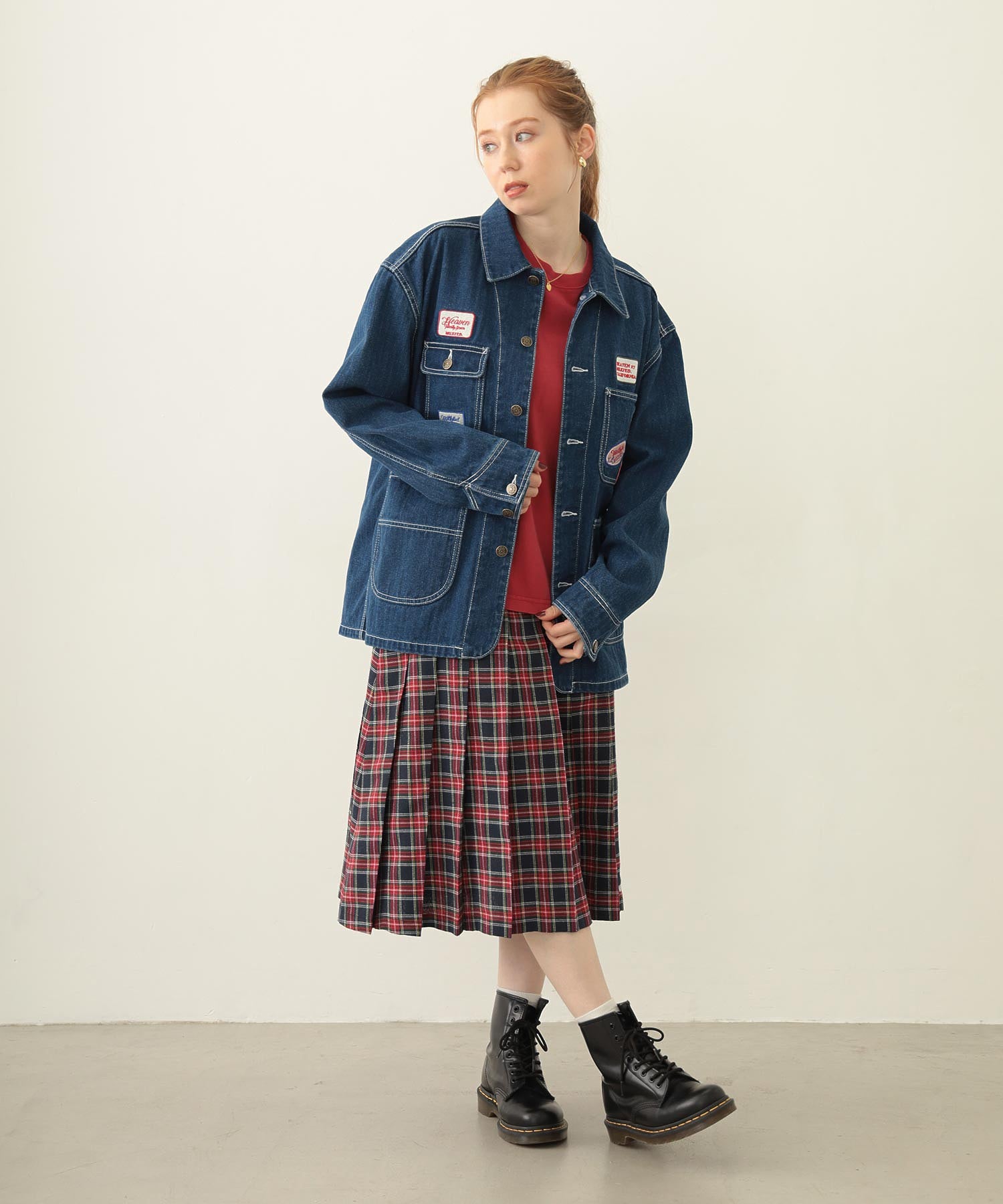 PLEATED PLAID SKIRT