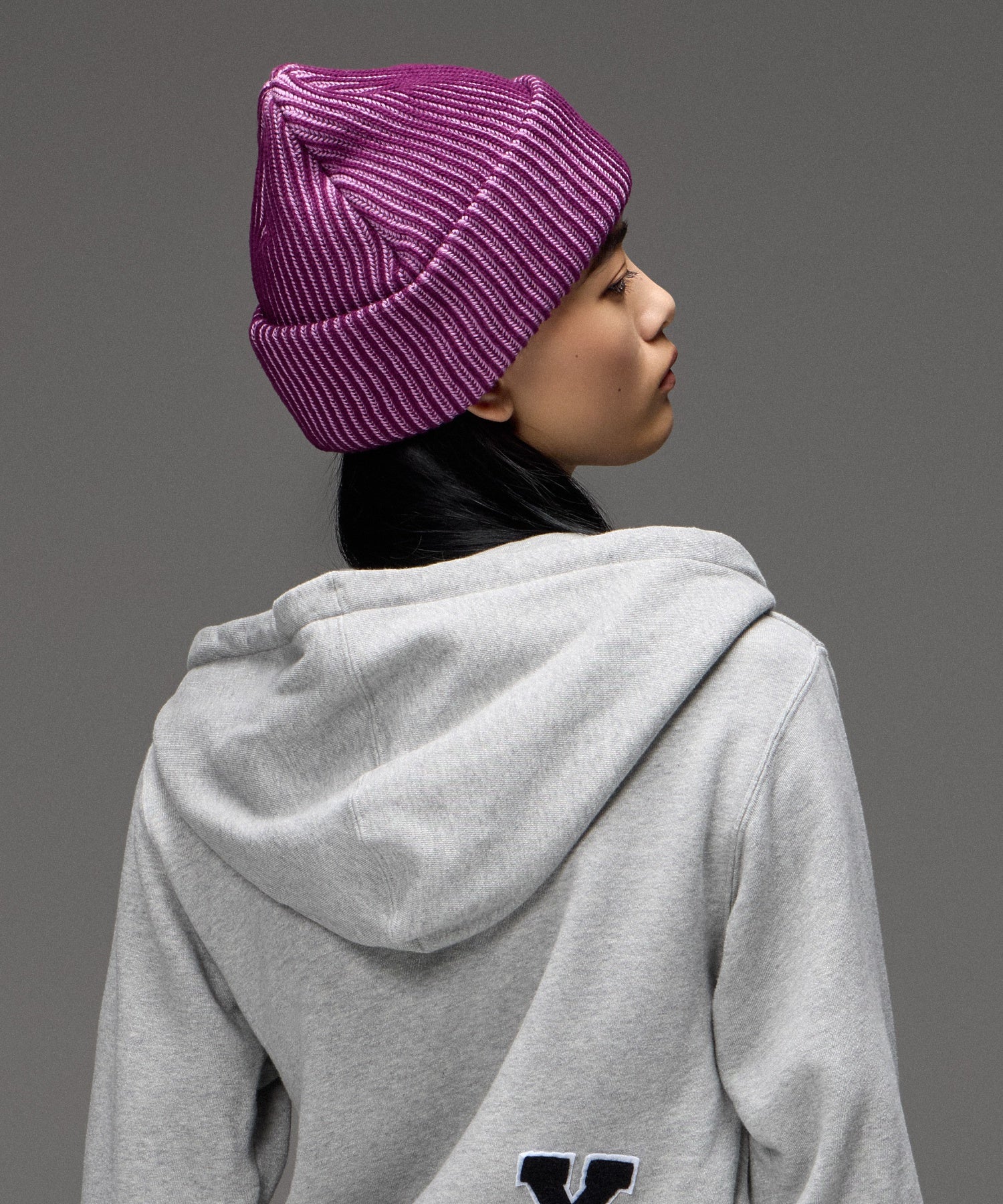 BICOLOR RIB CUFF BEANIE
