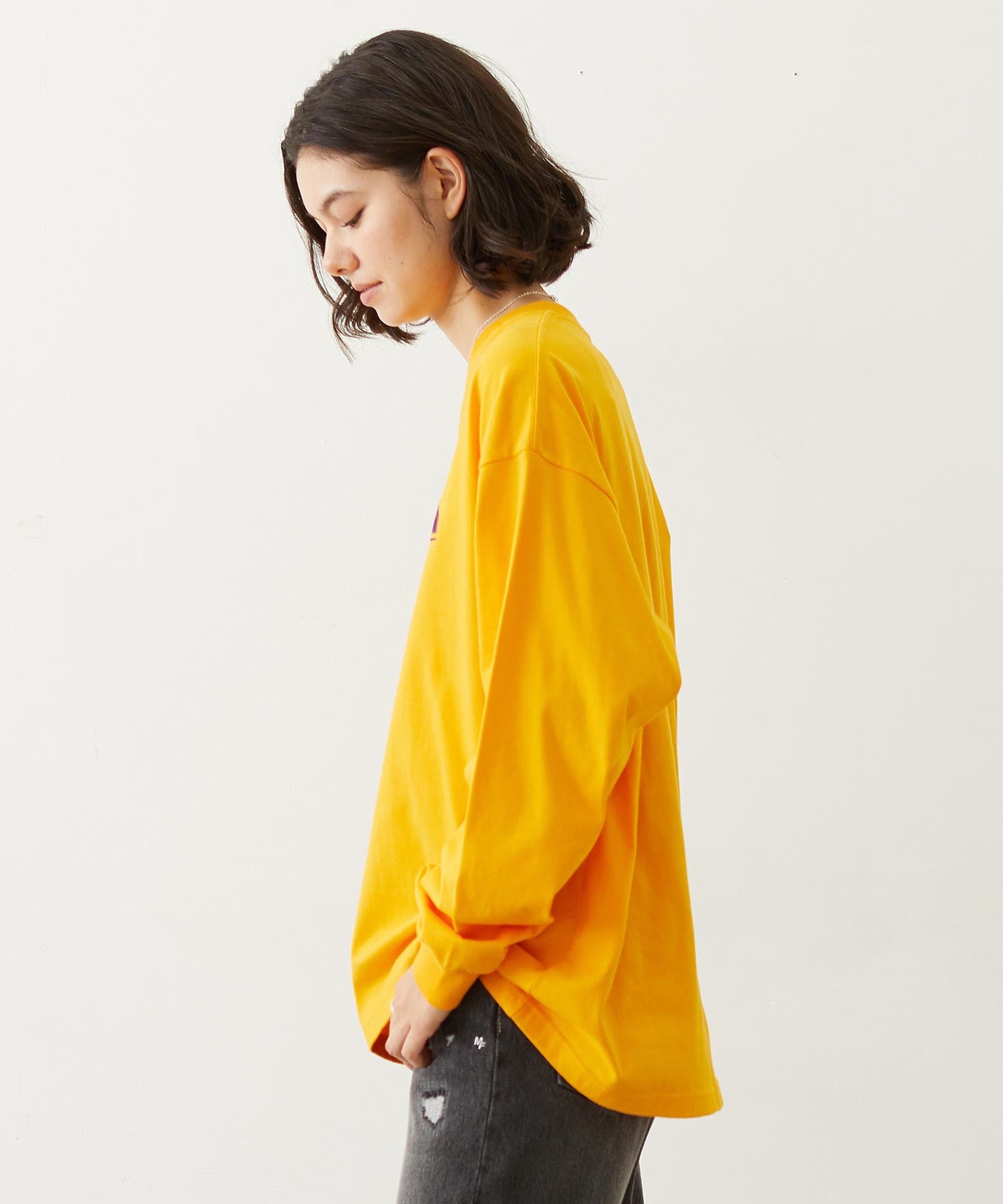 LOGO FLOCK PRINT L/S TEE
