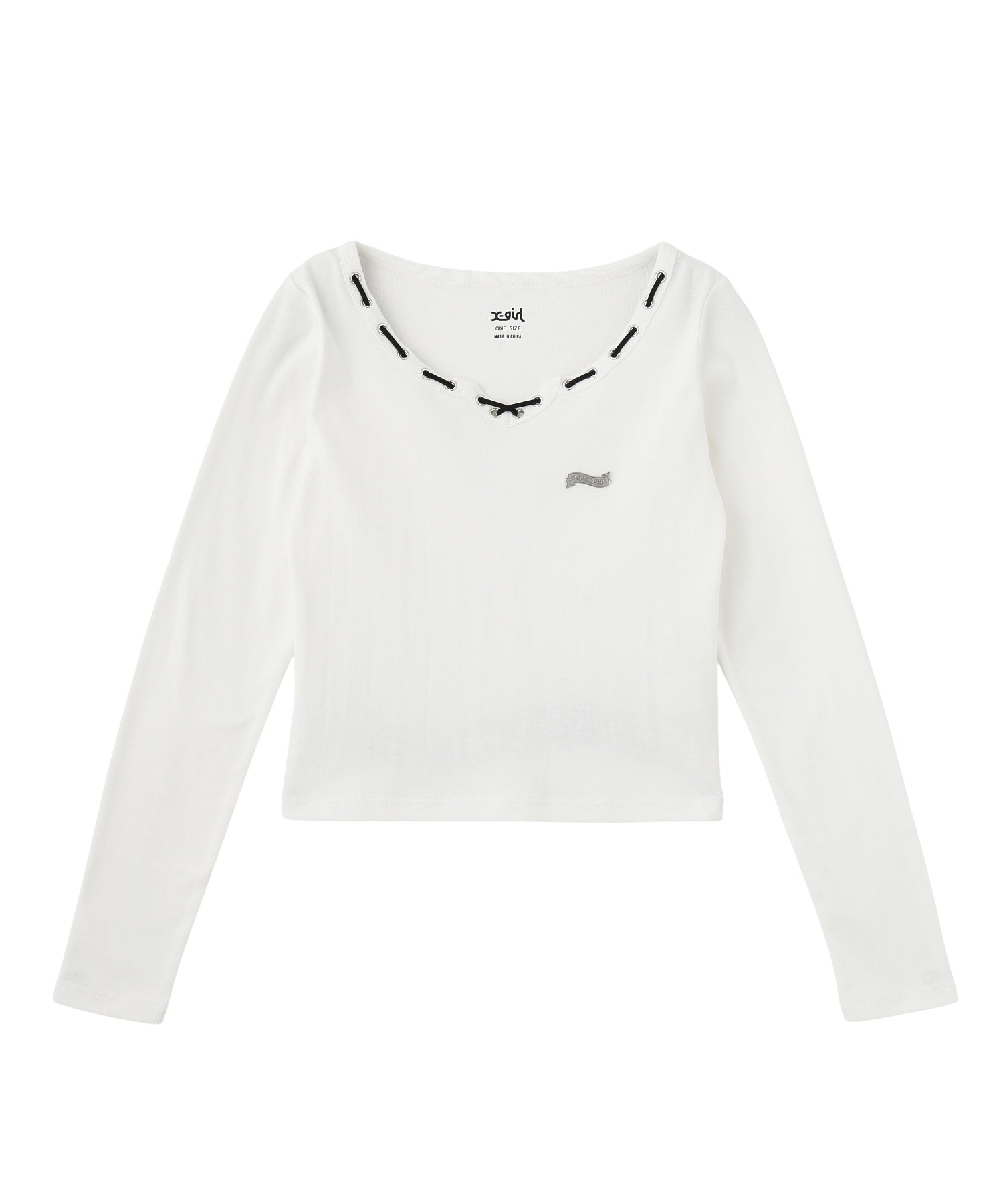 STRING COLLAR L/S COMPACT TOP