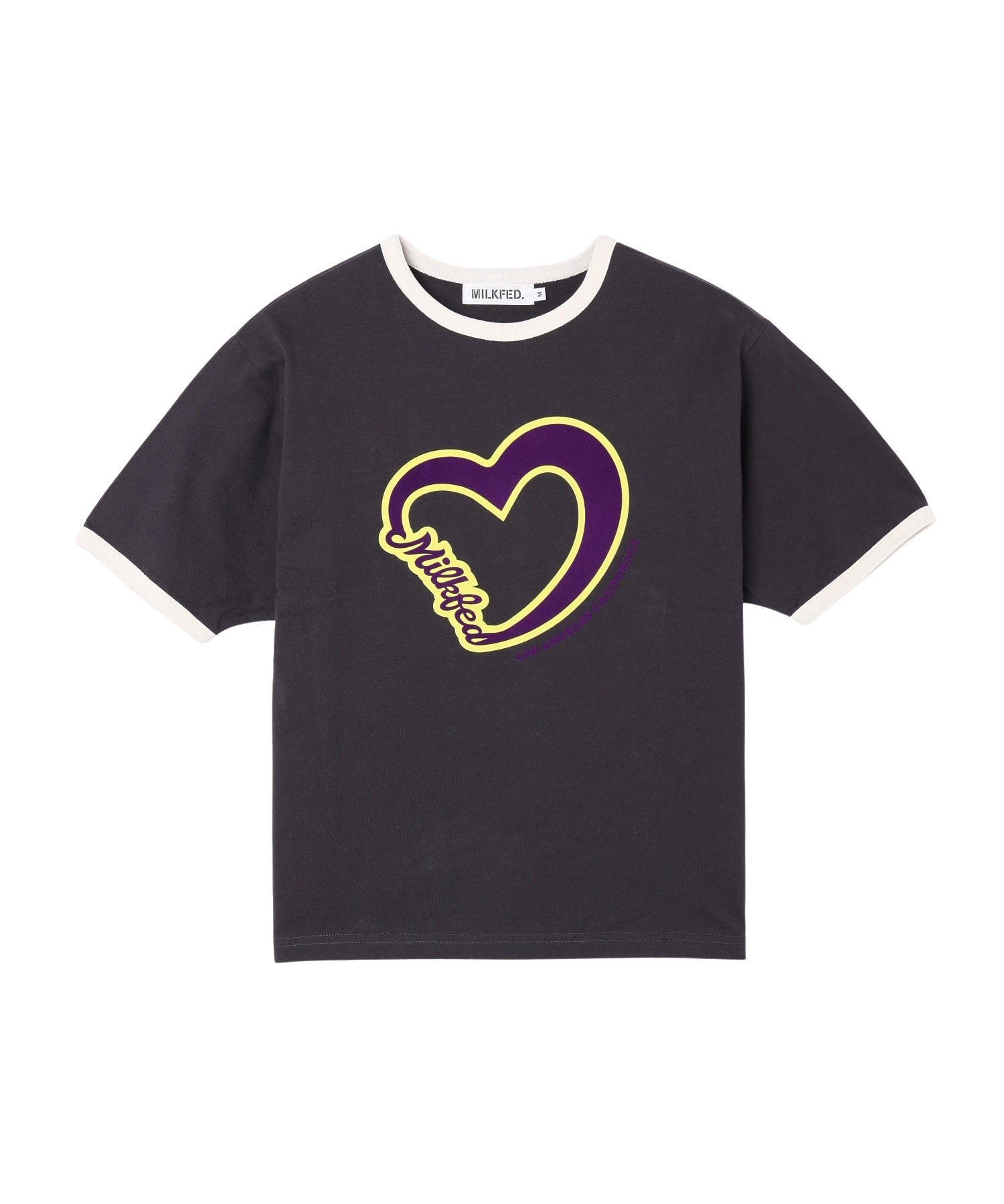 HEART LOGO FLOCK PRINT RINGER TEE