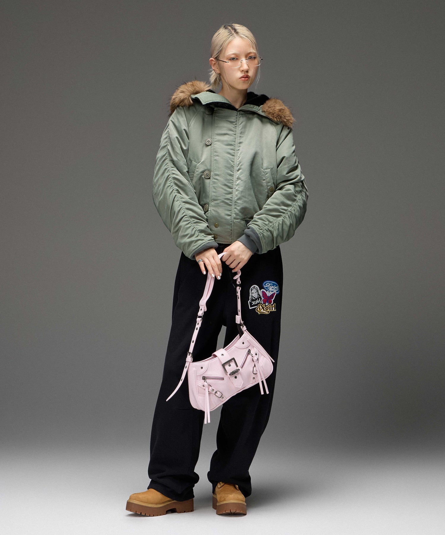 X-girl PATCHES SWEATPANTS