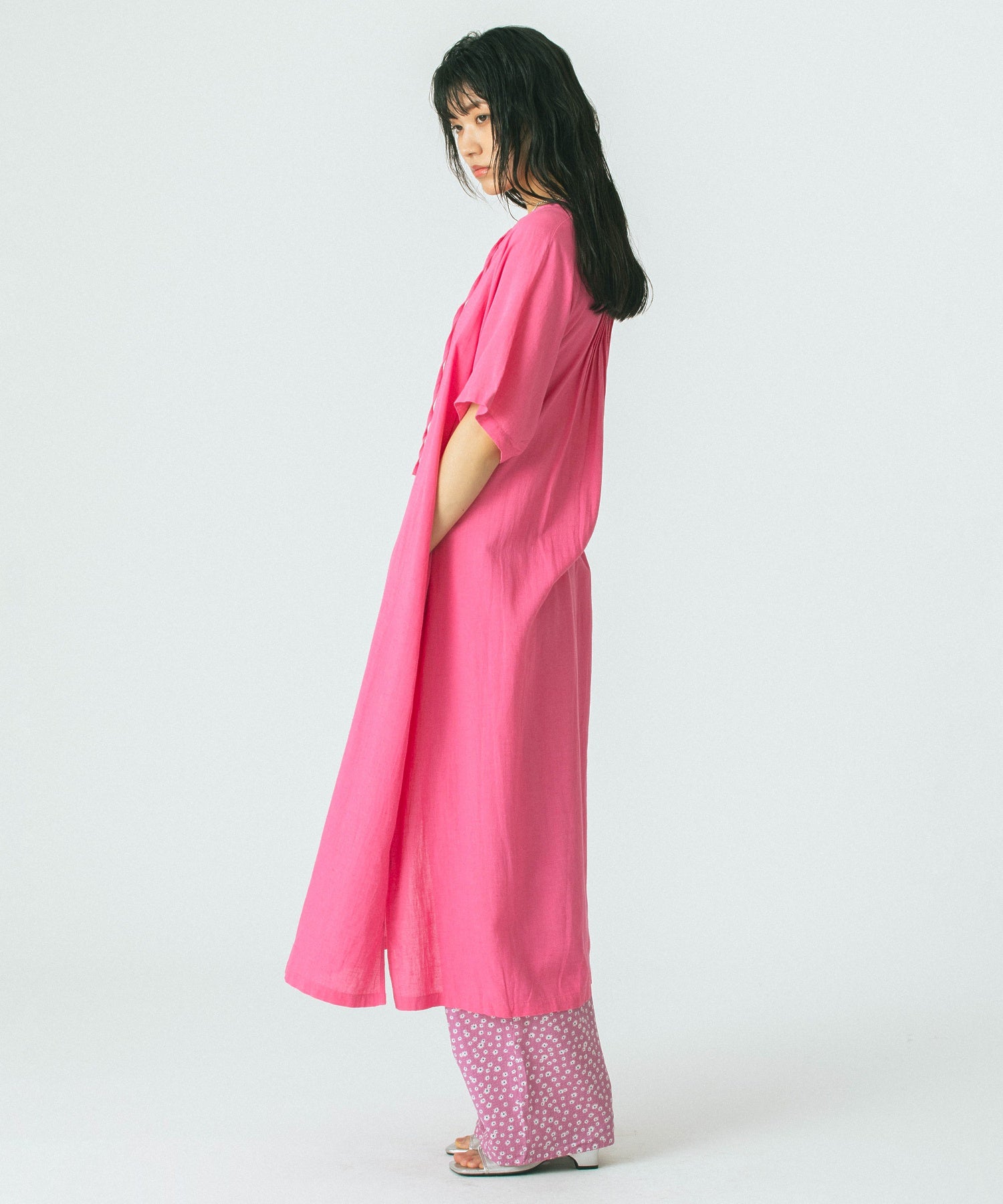 SLIT NECK S/S DRESS