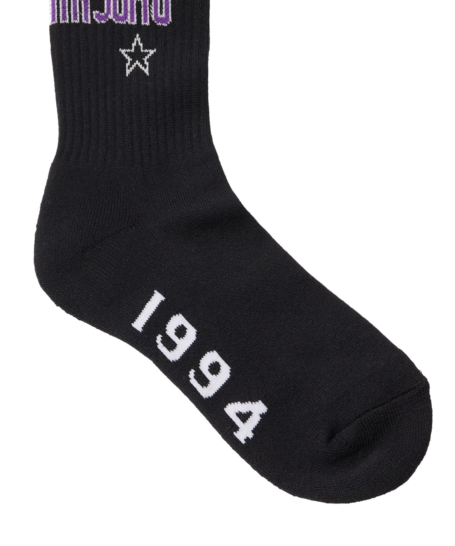 WORLD LOGO JACQUARD RIB HIGH SOCKS