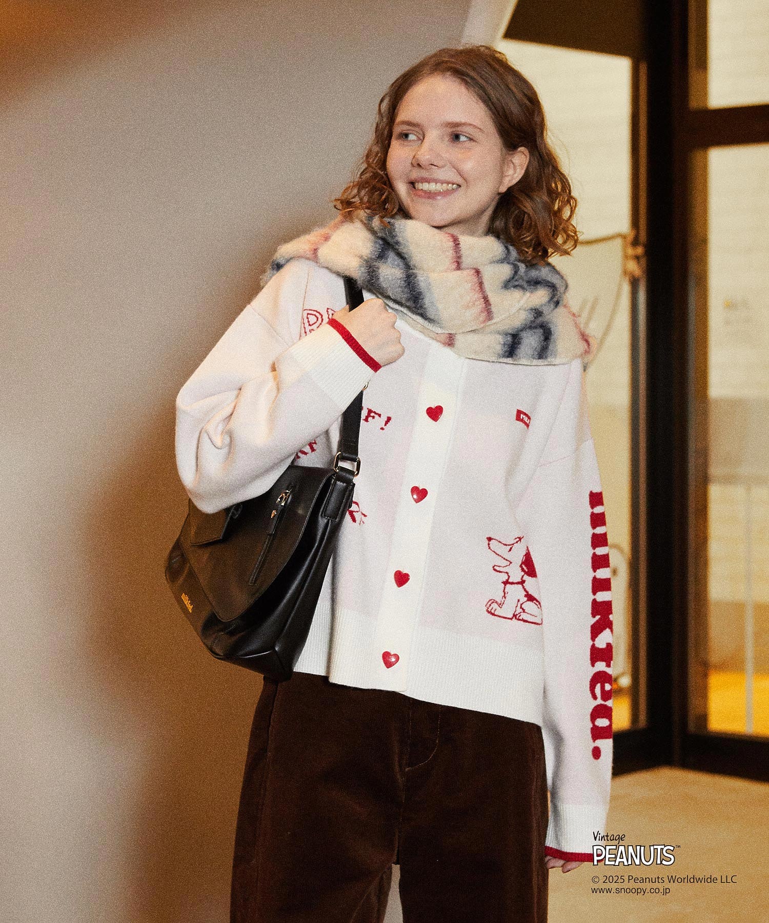 MILKFED. × PEANUTS KNIT CARDIGAN