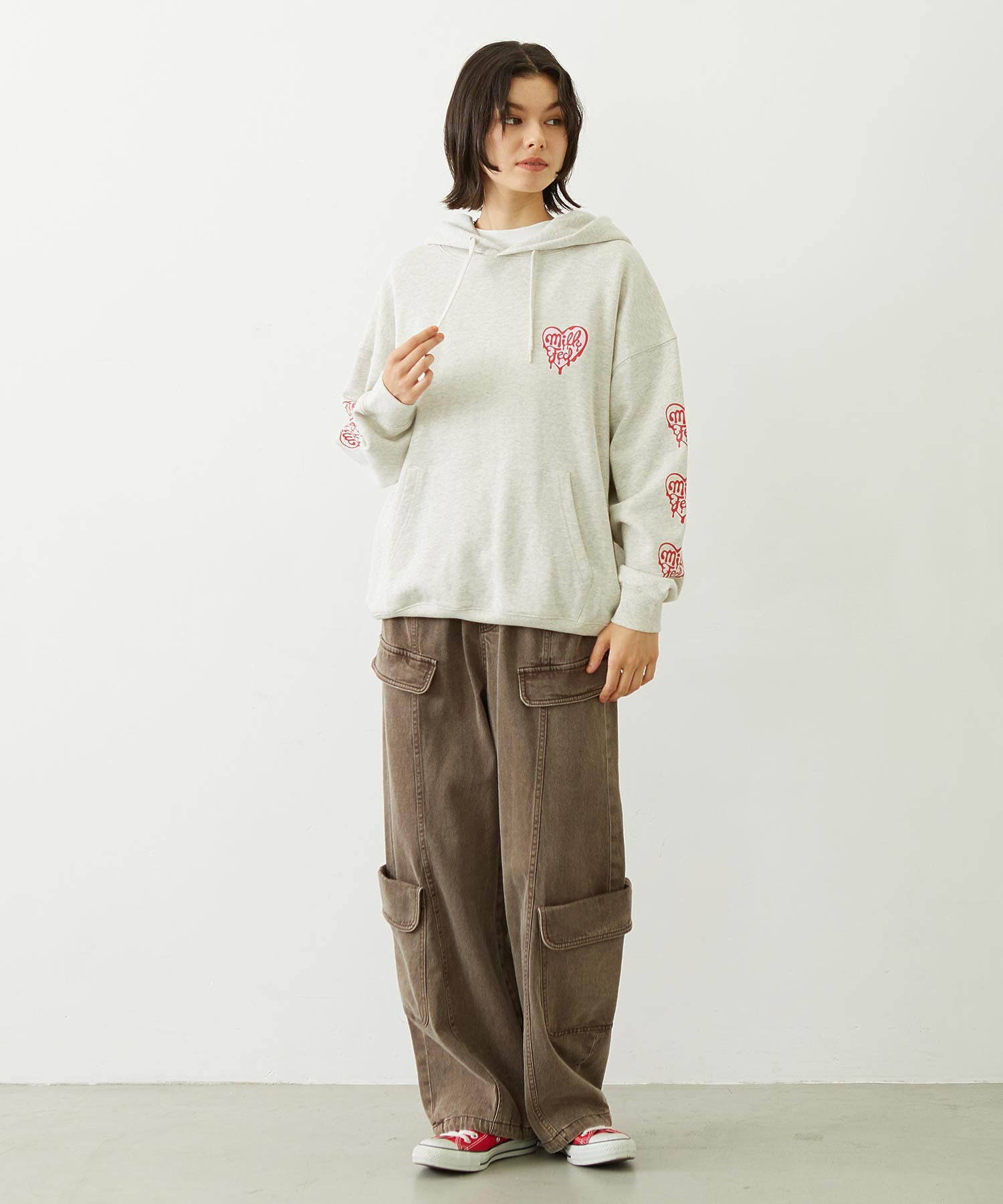 MELTY HEART WIDE HOODIE SWEAT