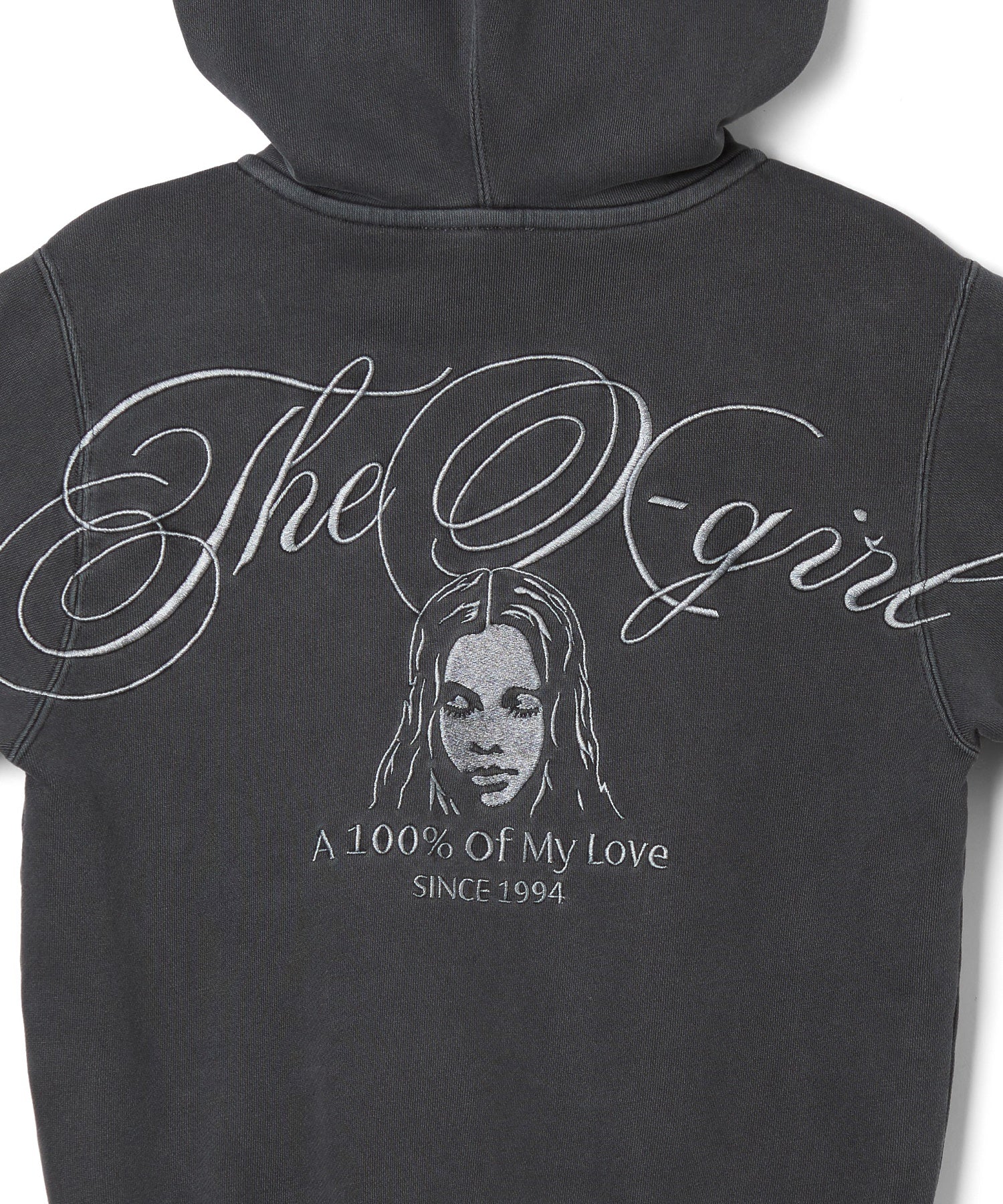 FACE AND SCRIPT LOGO COMPACT ZIP UP SWEAT HOODIE