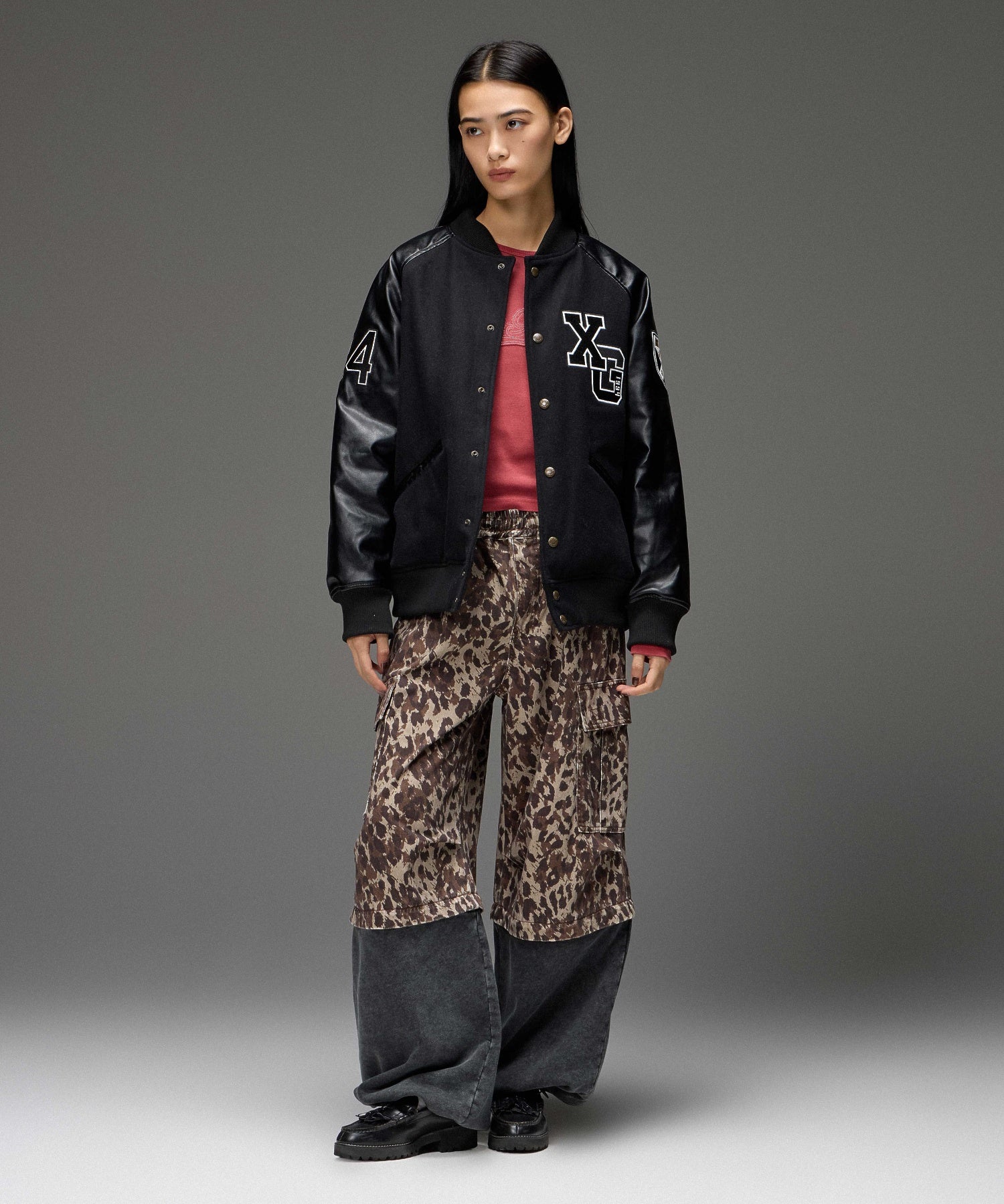JERSEY MIX 2WAY WIDE LEG CARGO PANTS