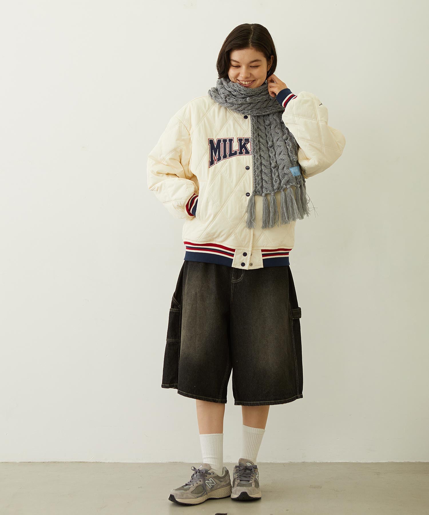 SATIN LOGO PATCH QUILTED JACKET