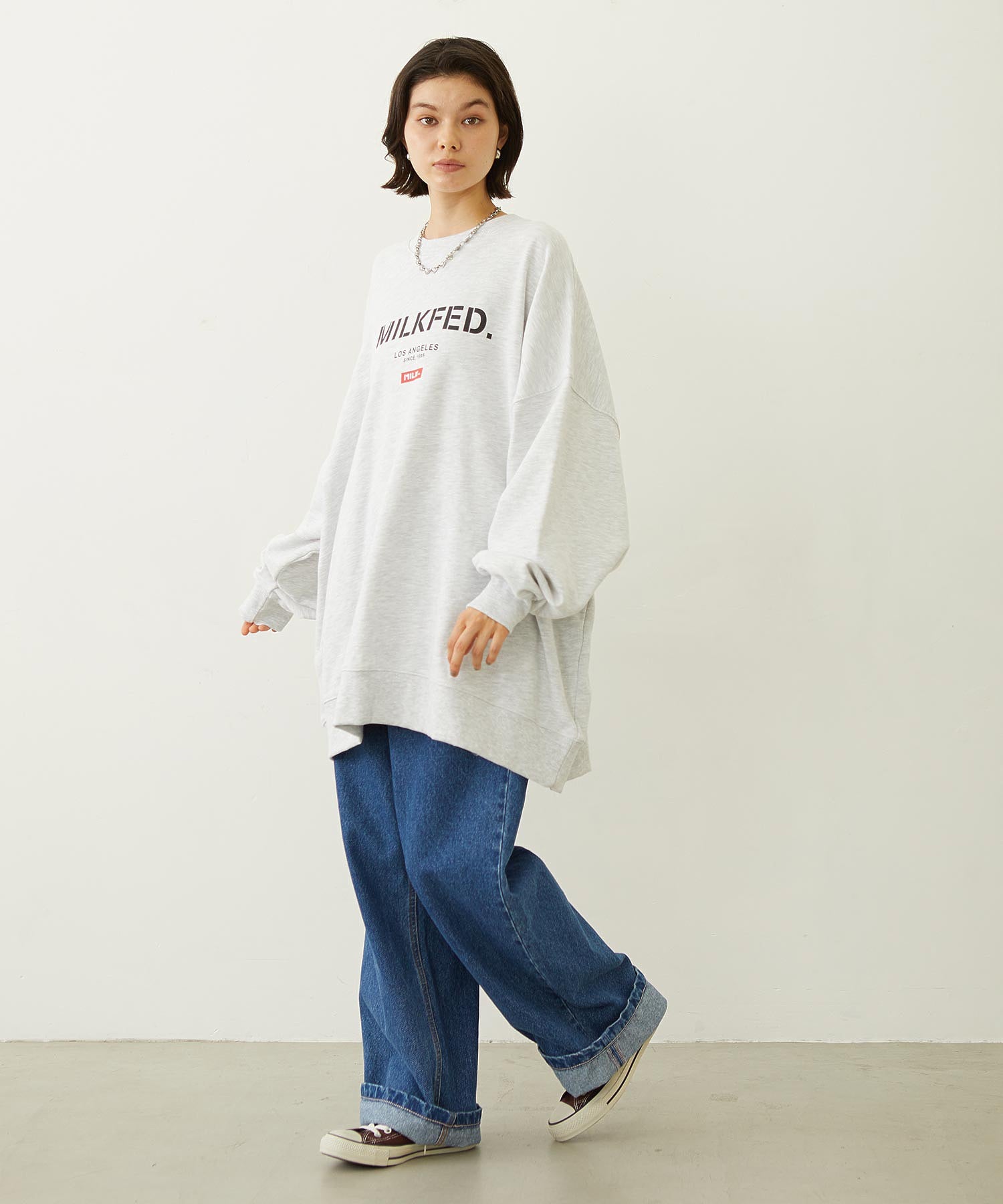 STENCIL AND BAR LOGO BIG SWEAT TOP