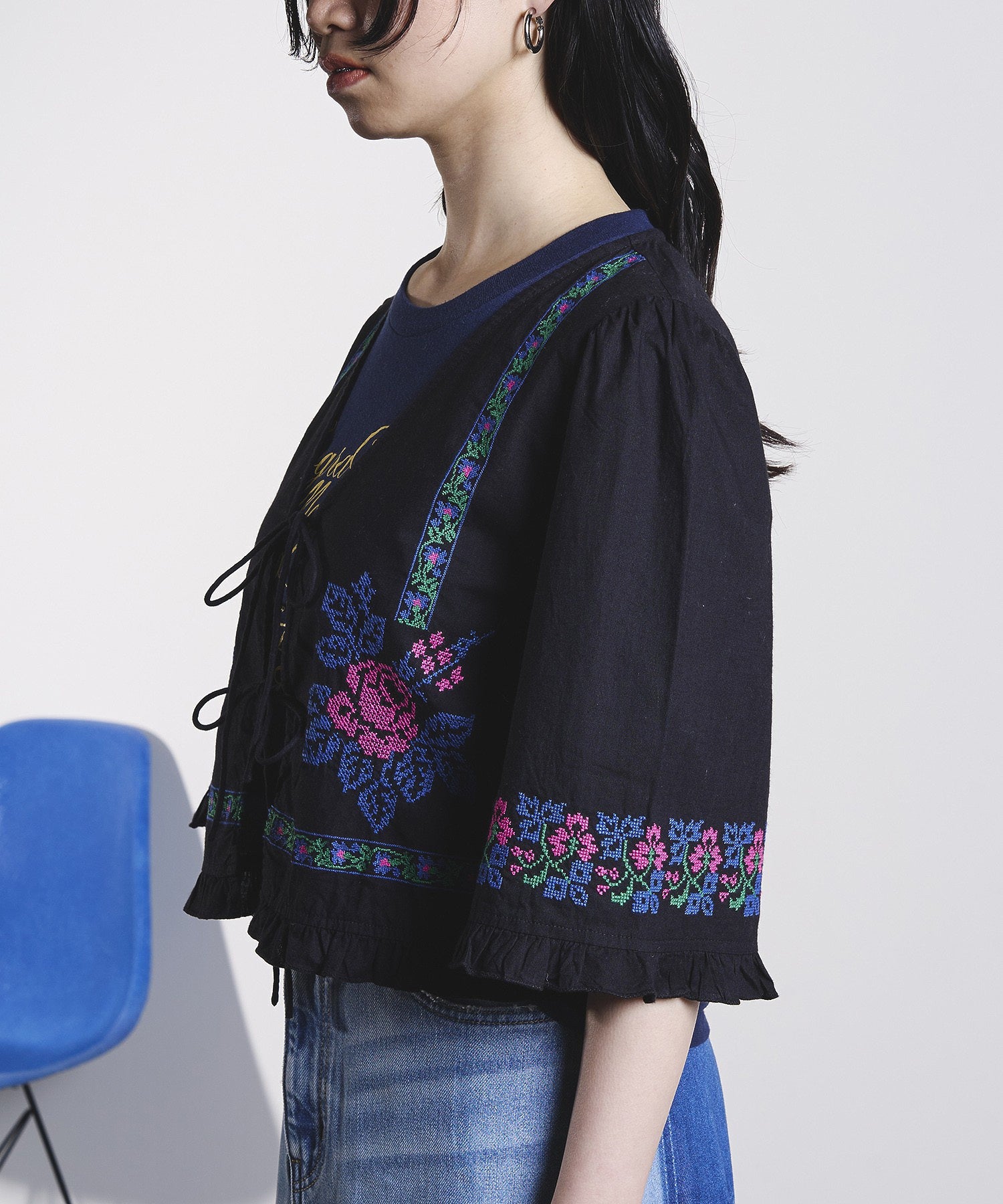 EMBROIDERY RIBBON BLOUSE