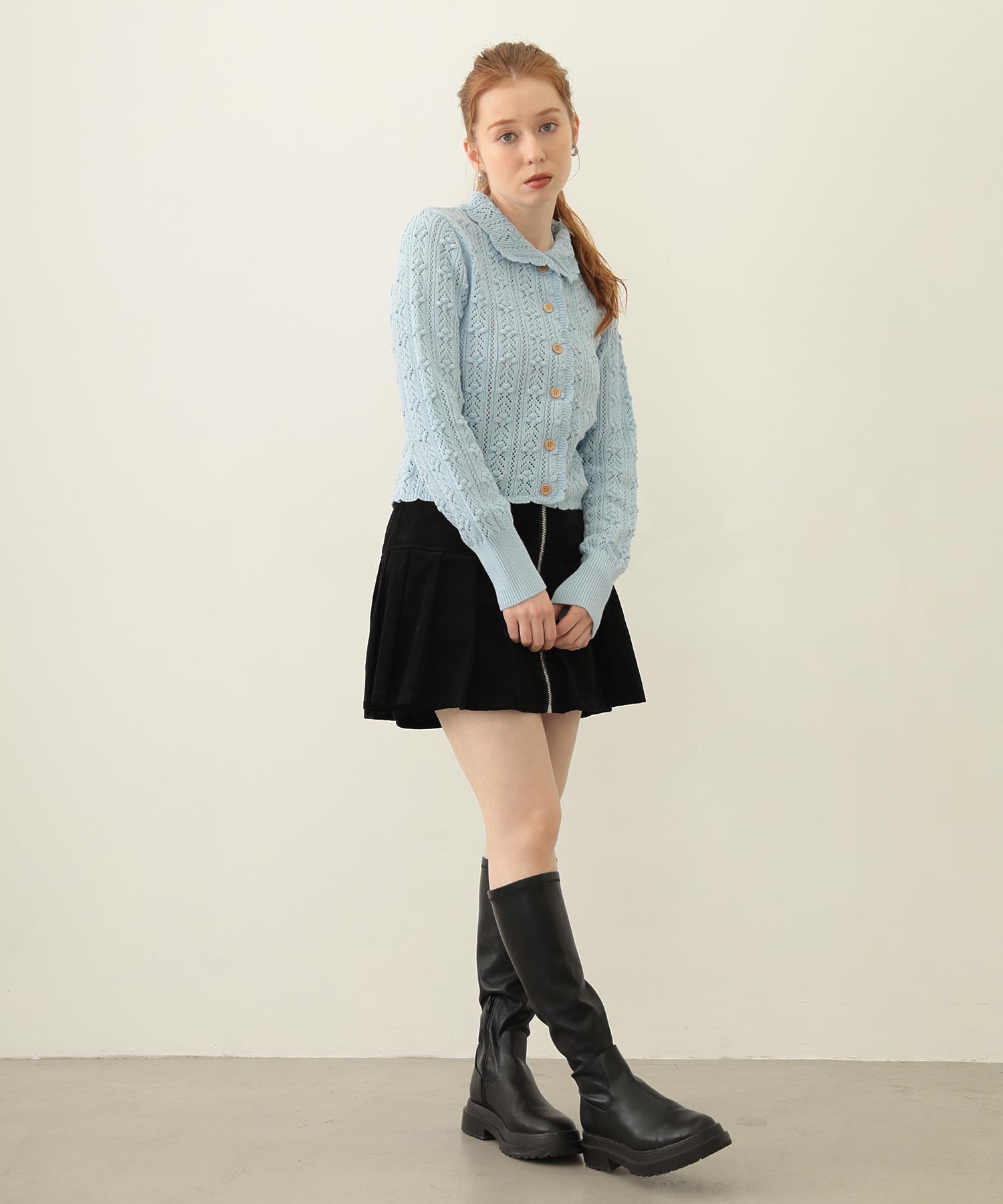 OPENWORK KNIT CARDIGAN