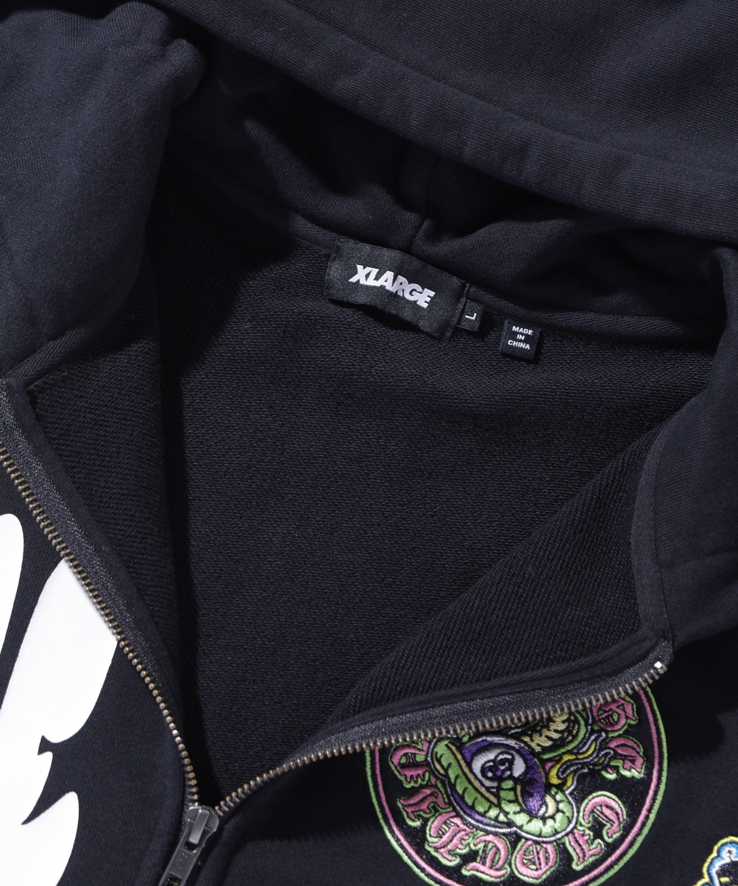 MULTI LOGO ZIP UP HOODED SWEATSHIRT