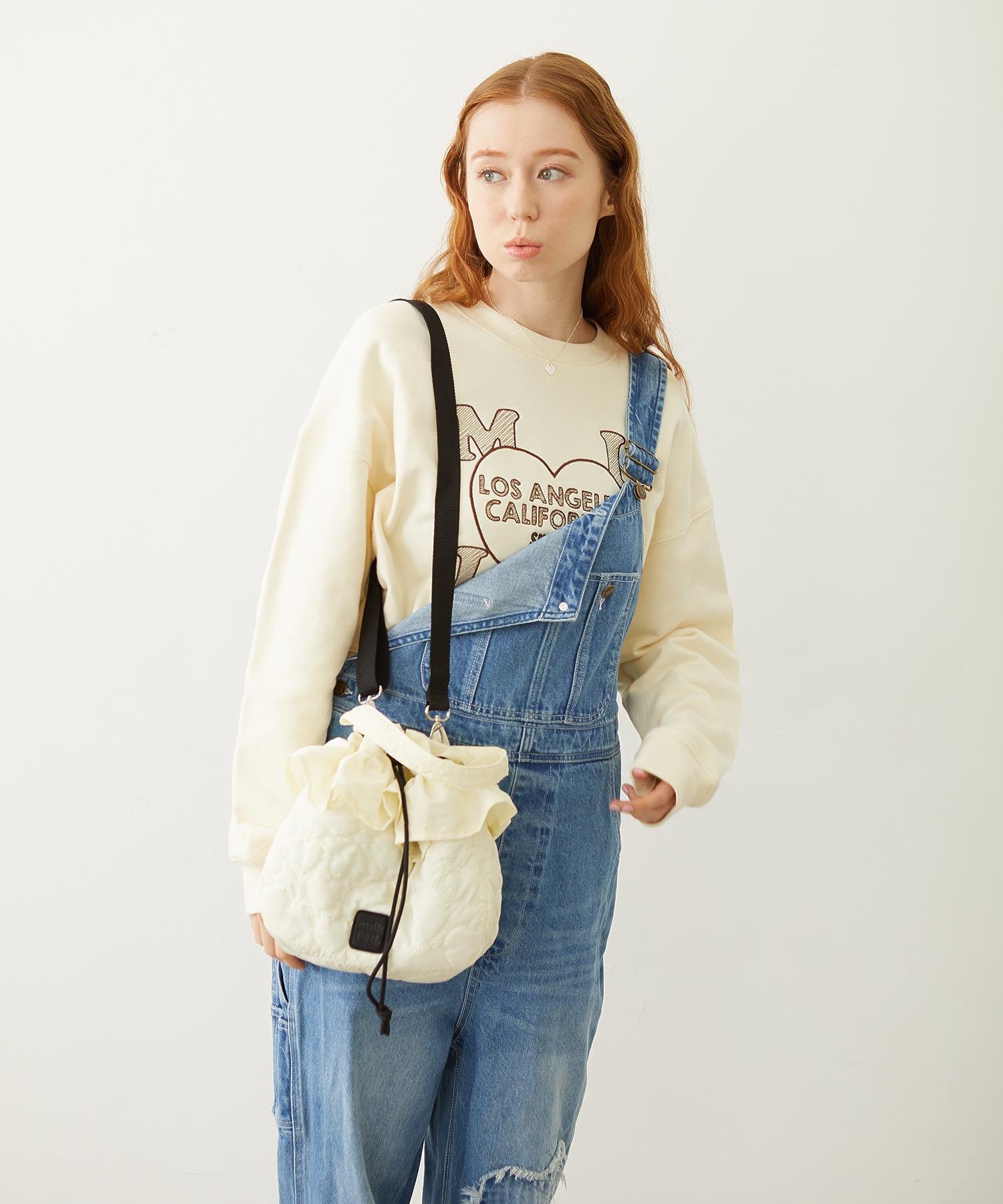 HEART QUILTED DRAWSTRING BAG