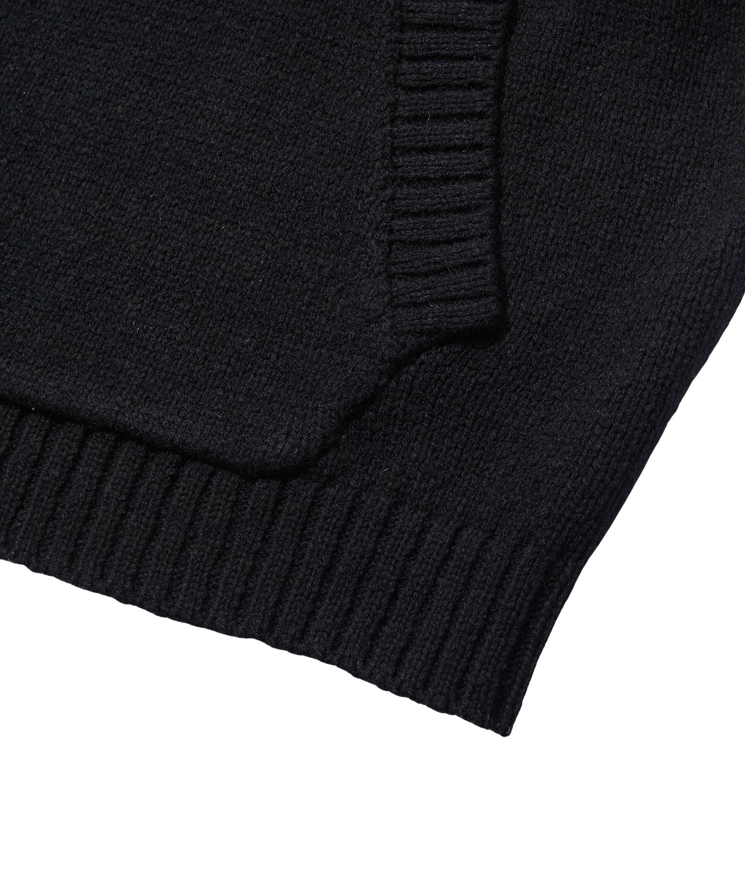 FRONT SLIT KNIT HOODIE