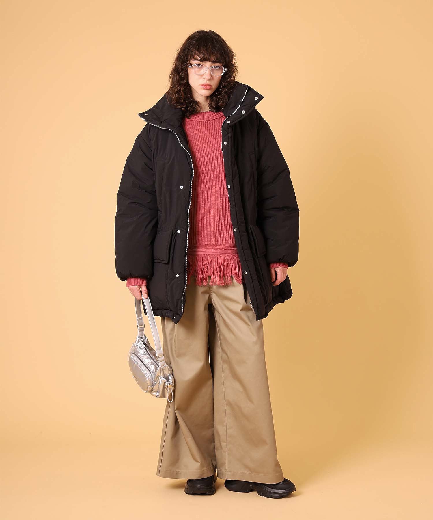 オーバーサイズフリンジニットプルオーバー