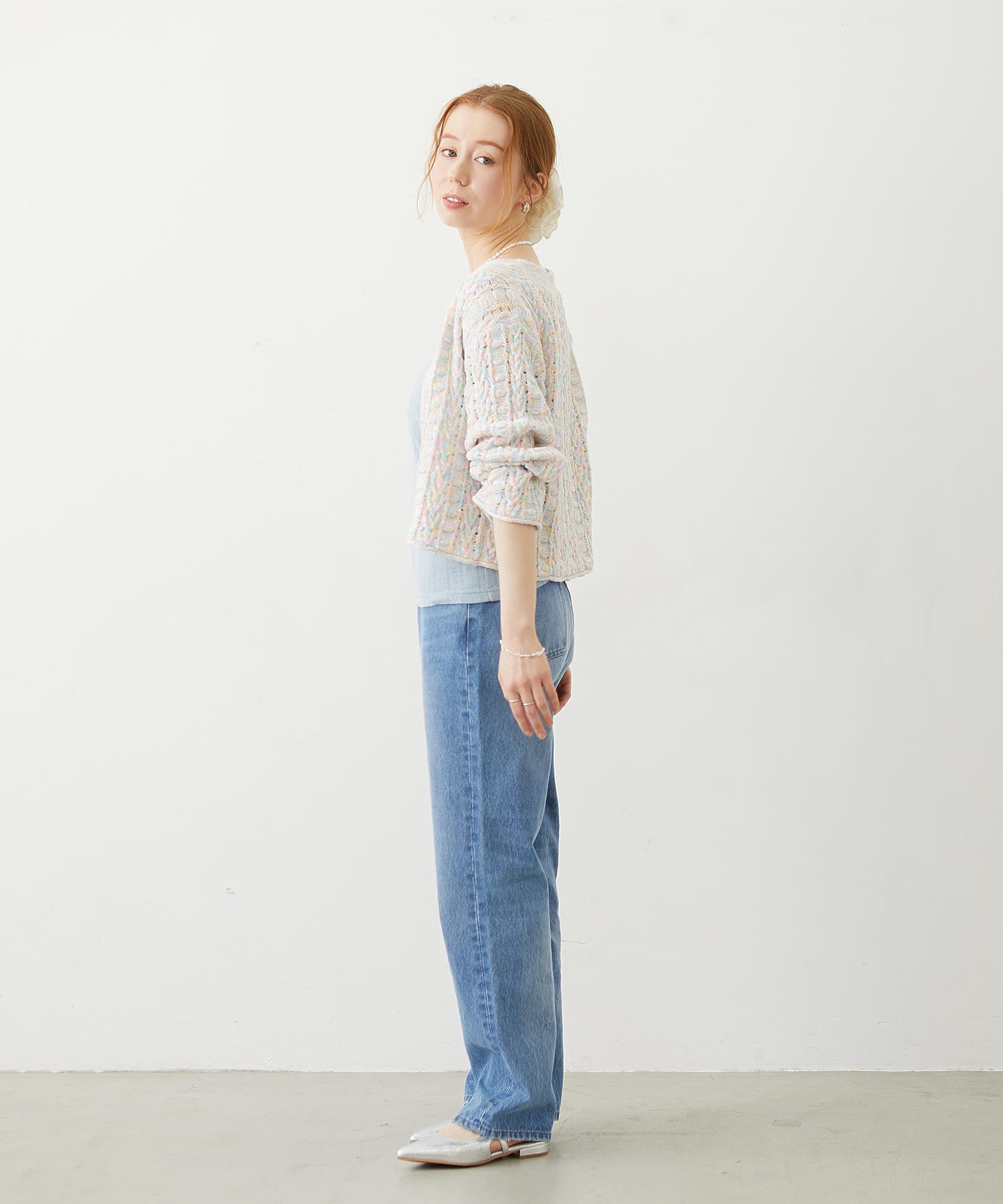 OPENWORK CABLE KNIT CARDIGAN