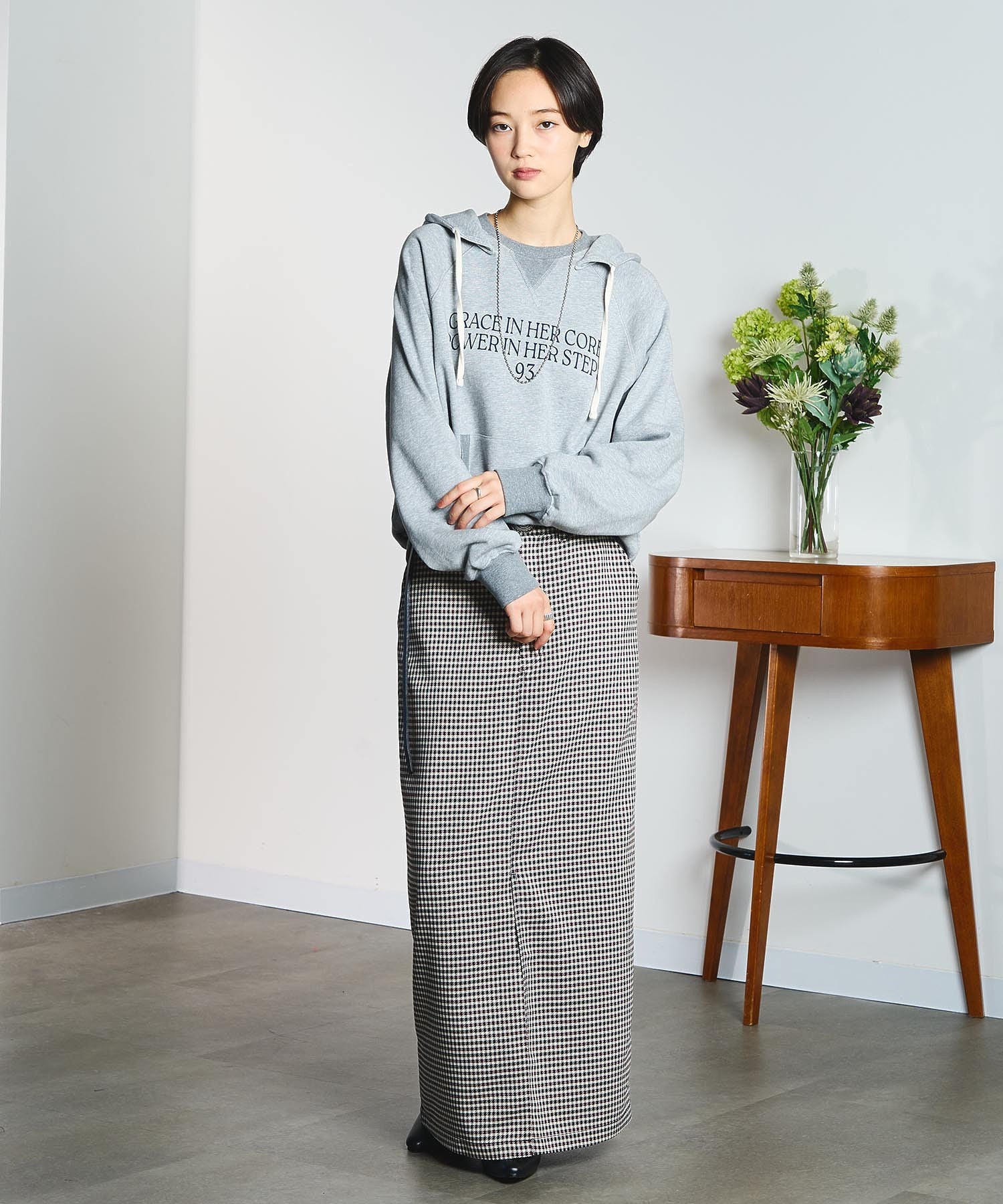 CREOLME/CHECK PENCIL SKIRT