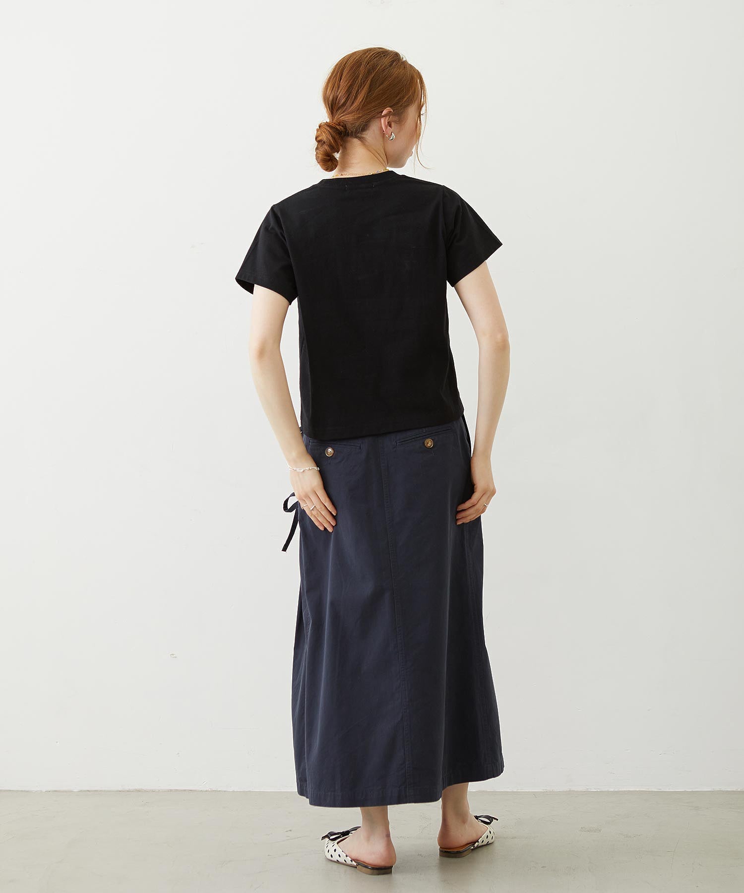 CHINO TUCK LONG SKIRT