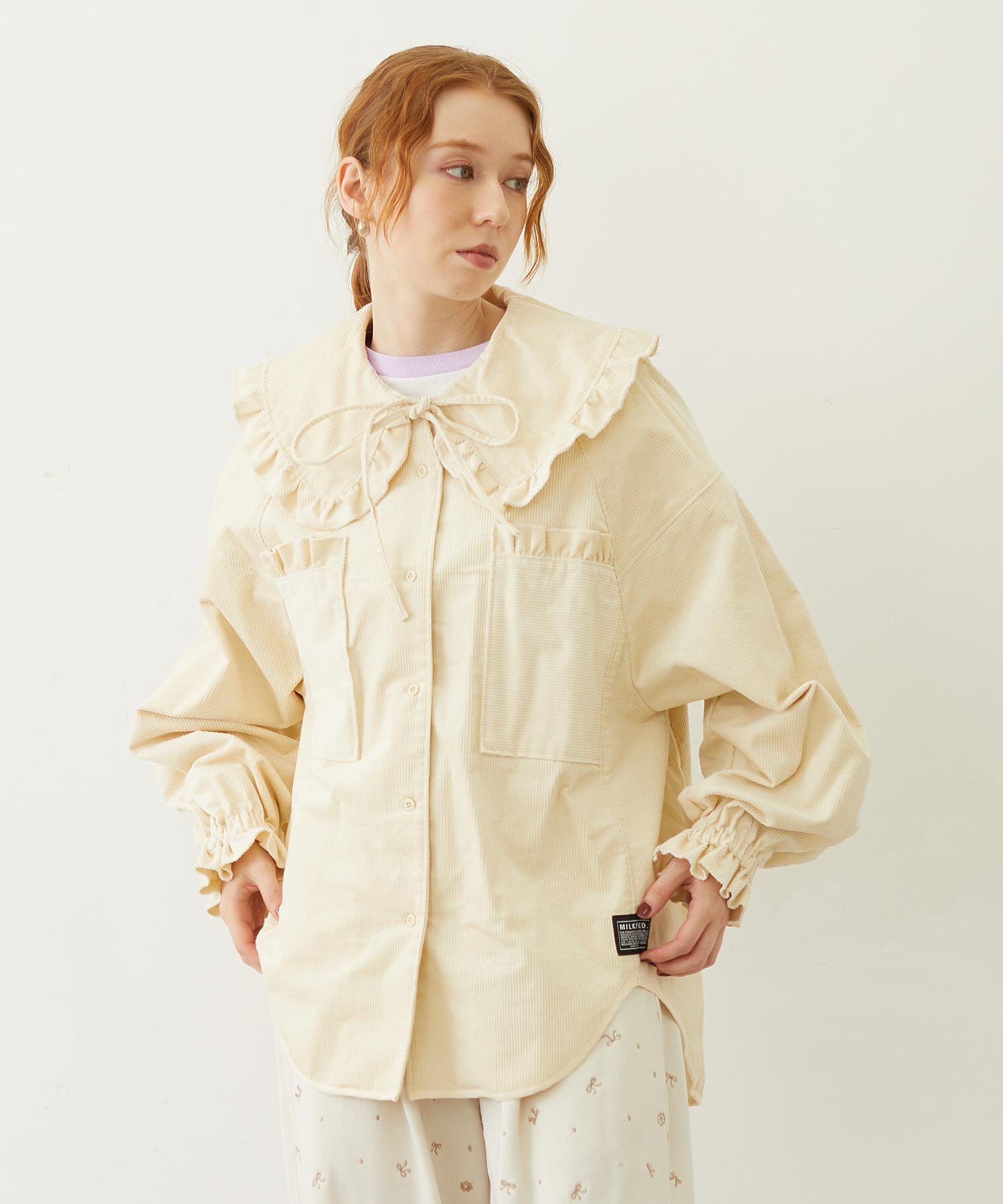 BIG COLLAR CORDUROY SHIRT